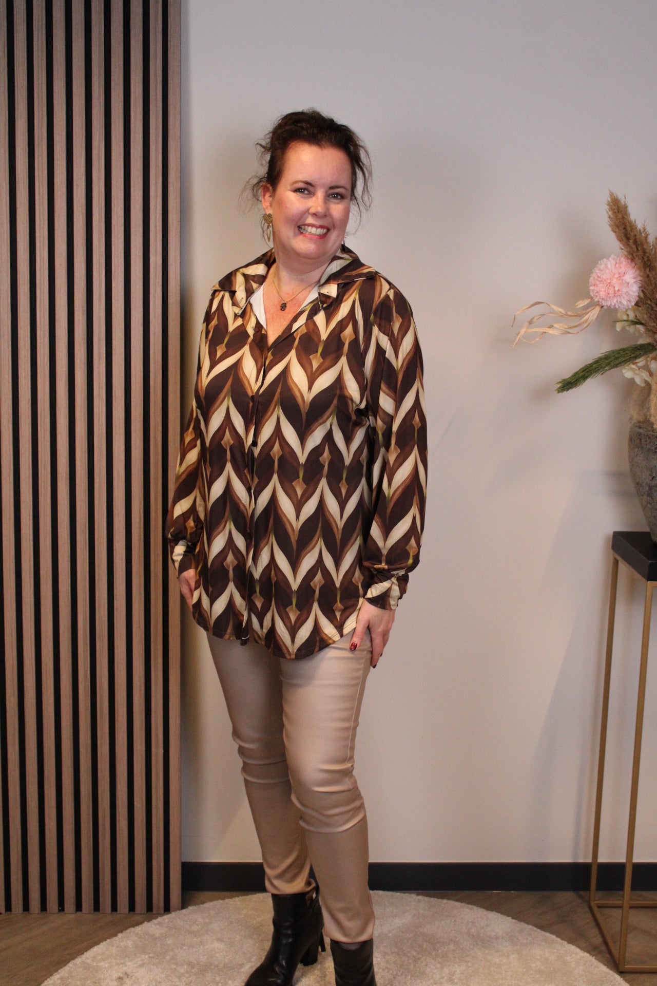 Dora | Bluse schwarz Langarm 52 bis 58