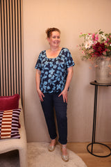 Dora | Bluse schwarz Langarm 52 bis 58