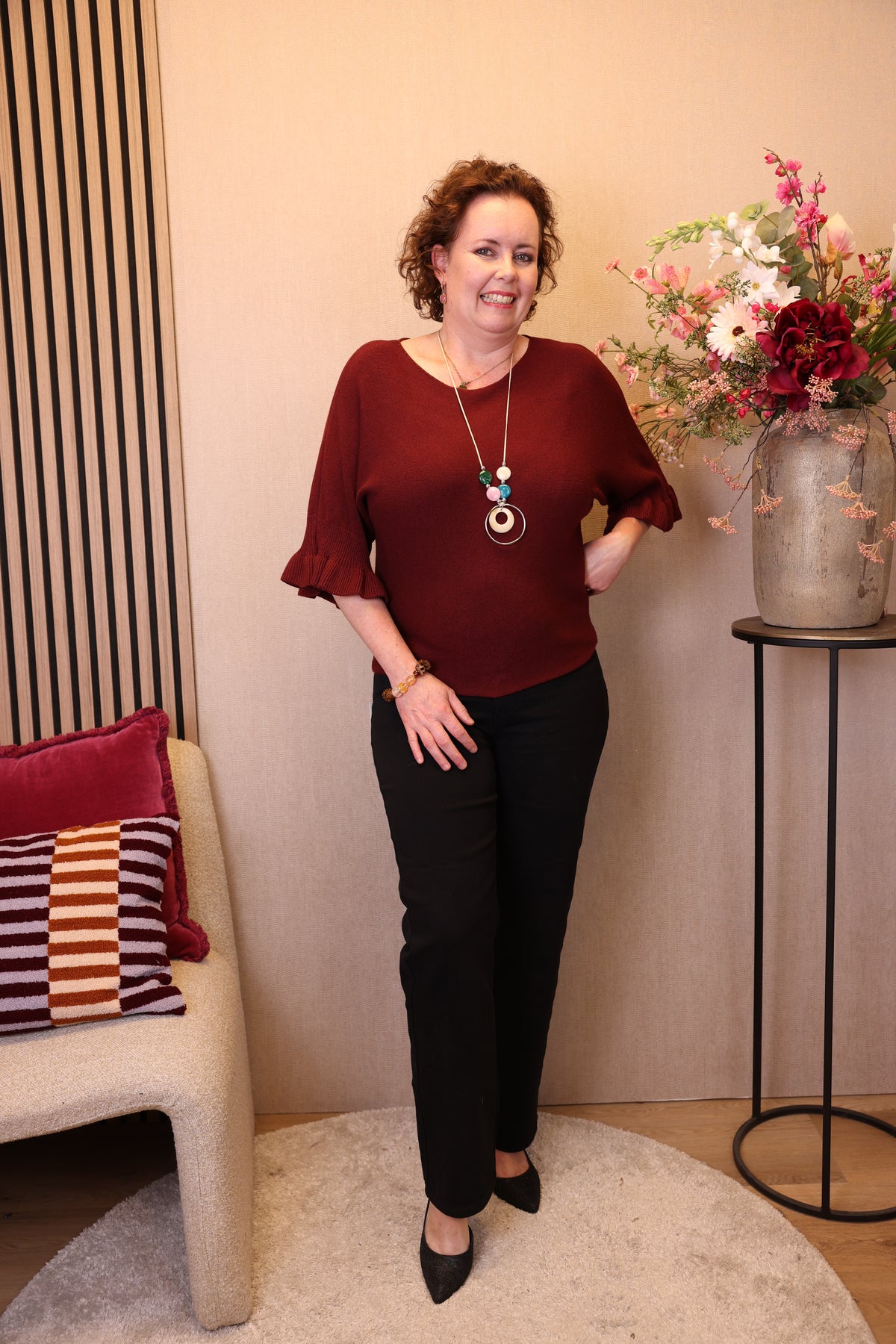 Dora | Bluse schwarz Langarm 52 bis 58