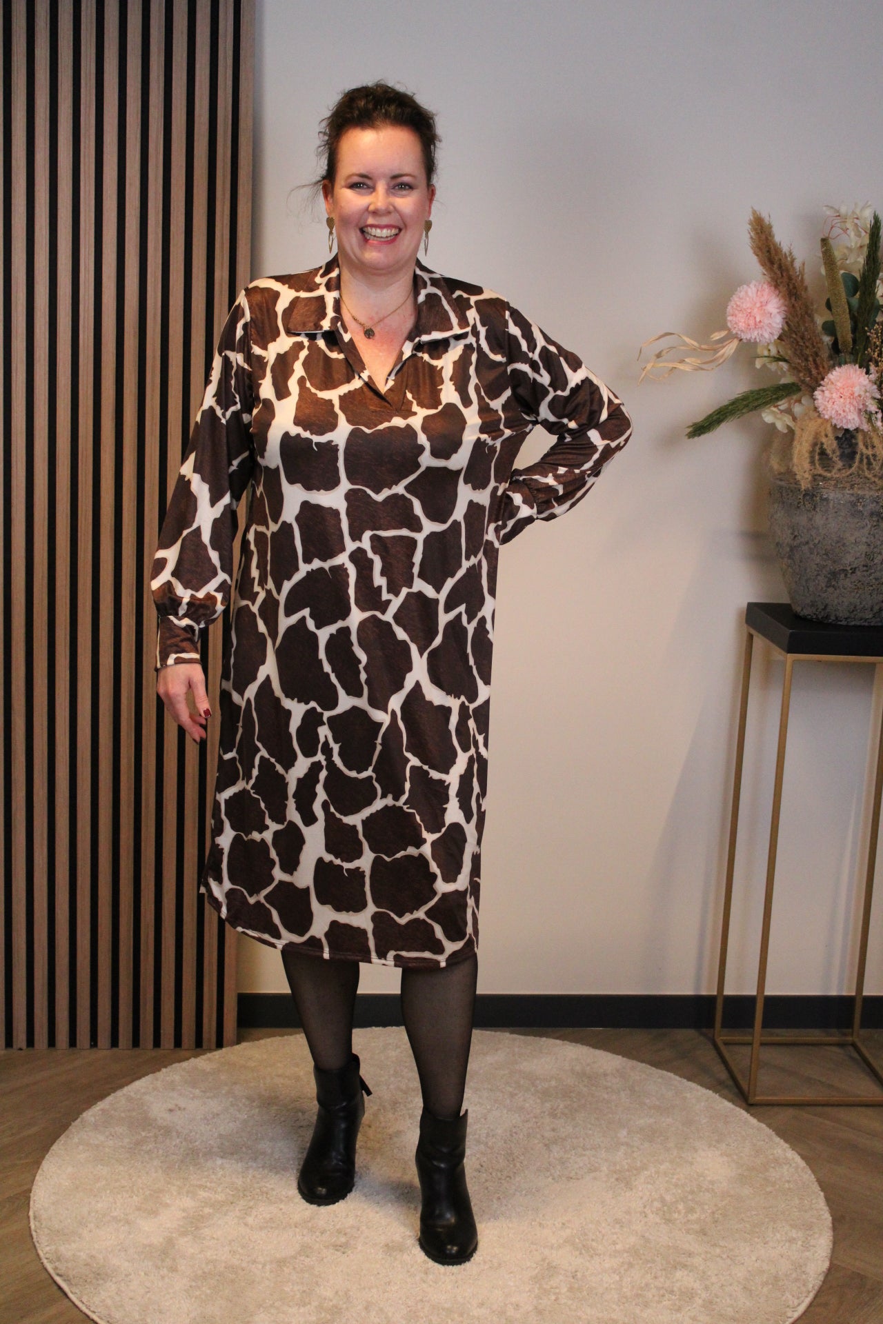 Christa | Grünes Kleid mit langen Ärmeln, Größe 38 bis 44