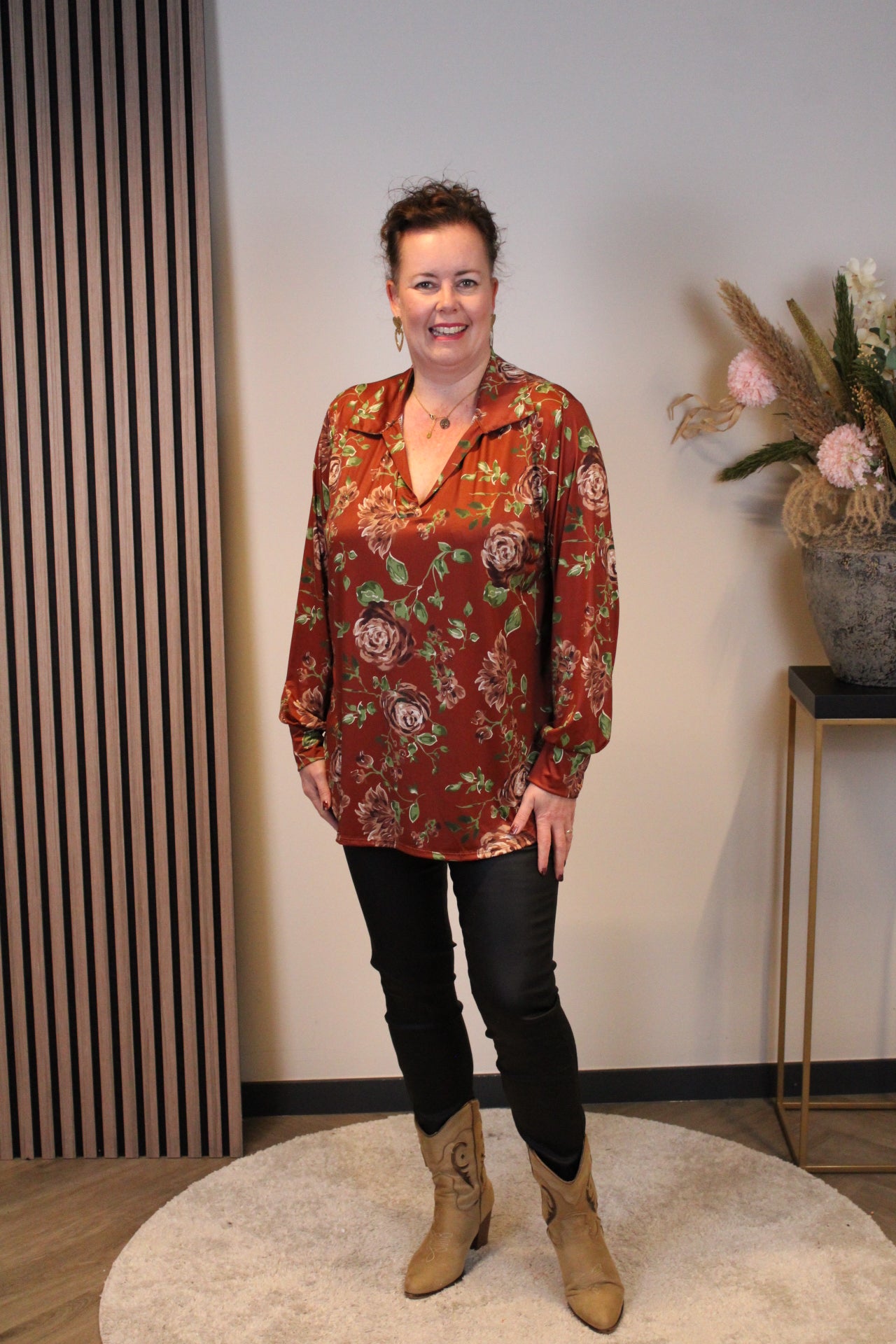 Dora | Bluse schwarz Langarm 52 bis 58