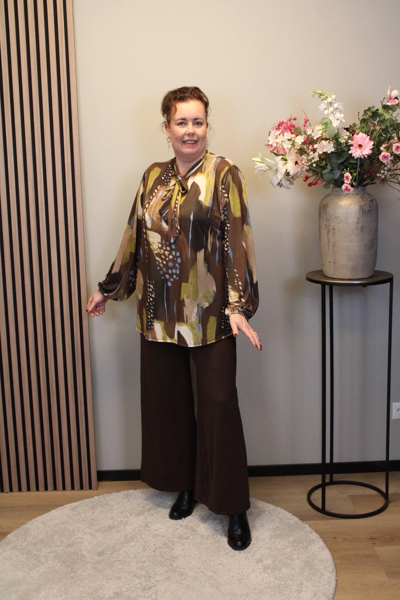 Miekje | Bluse braun Langarm 38 bis 48