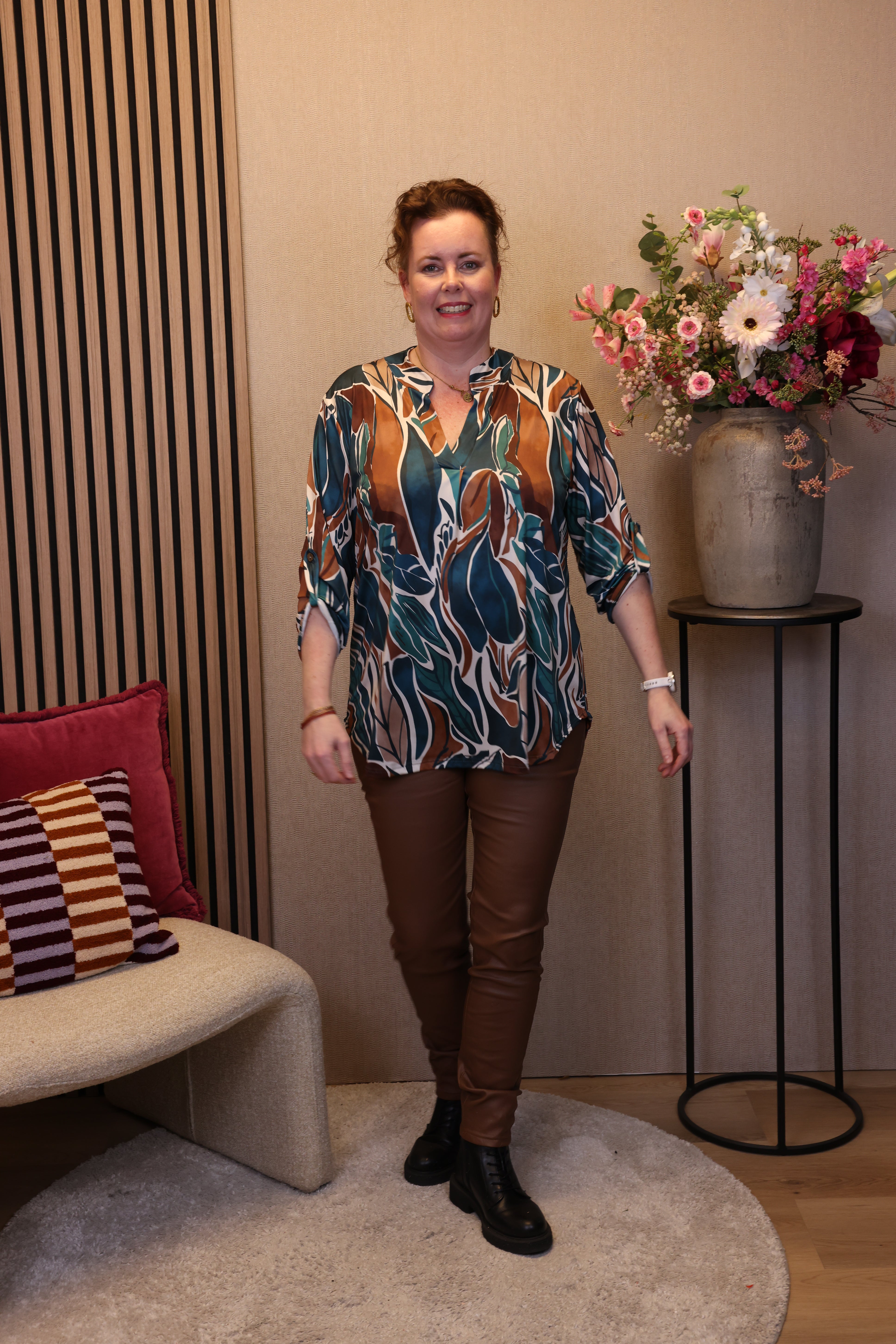 Dora | Bluse schwarz Langarm 52 bis 58