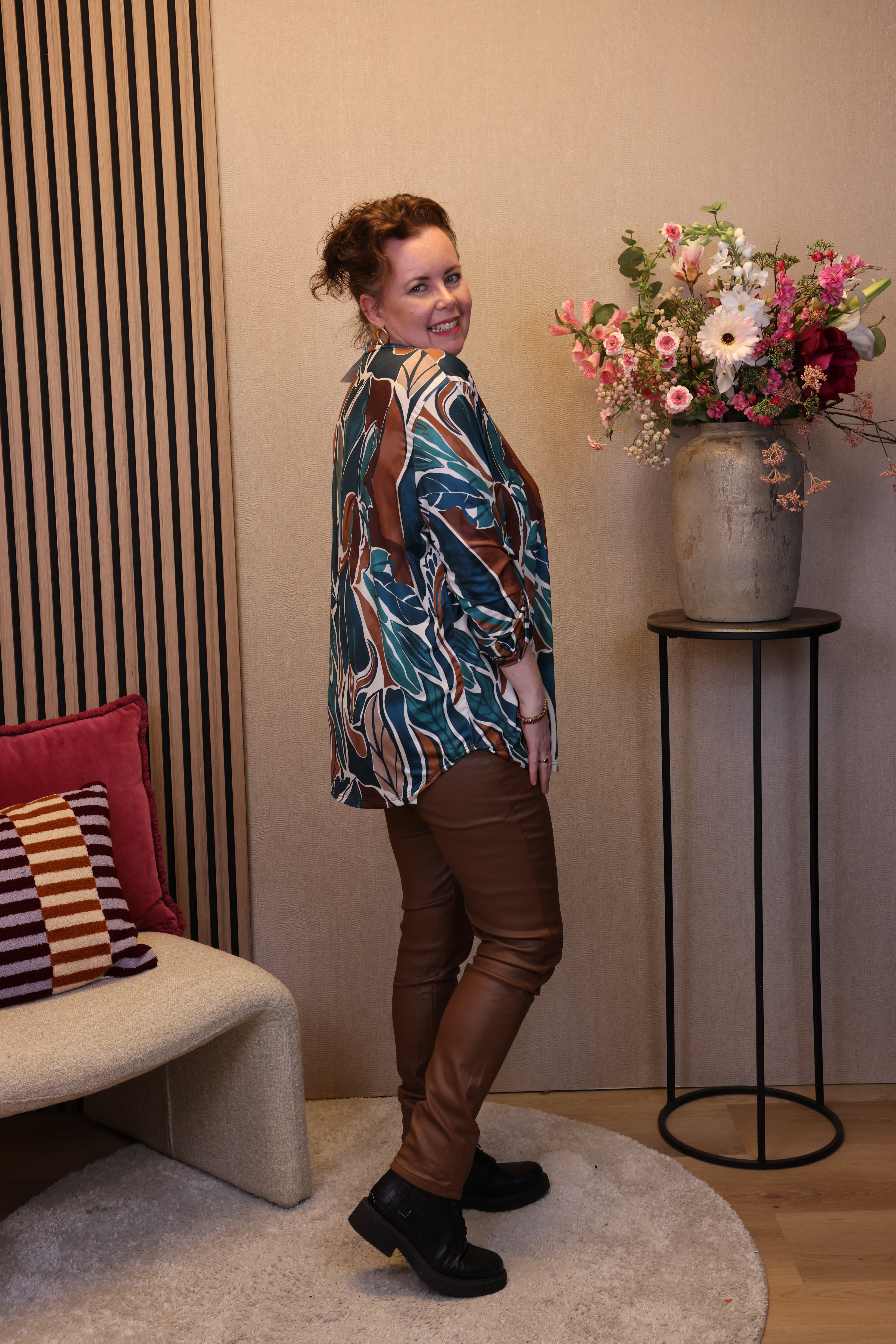 Dora | Bluse schwarz Langarm 52 bis 58