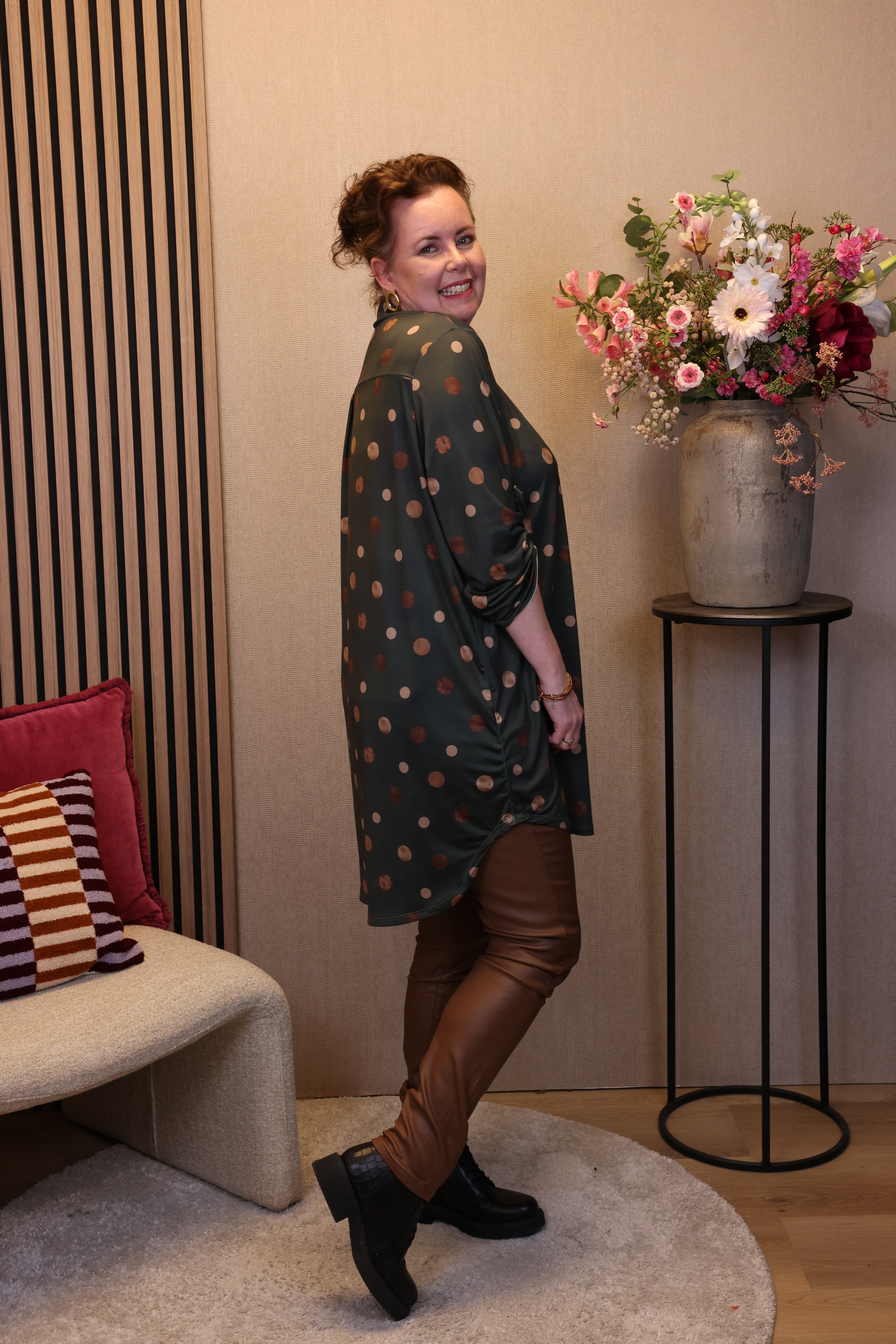 Dora | Bluse schwarz Langarm 52 bis 58