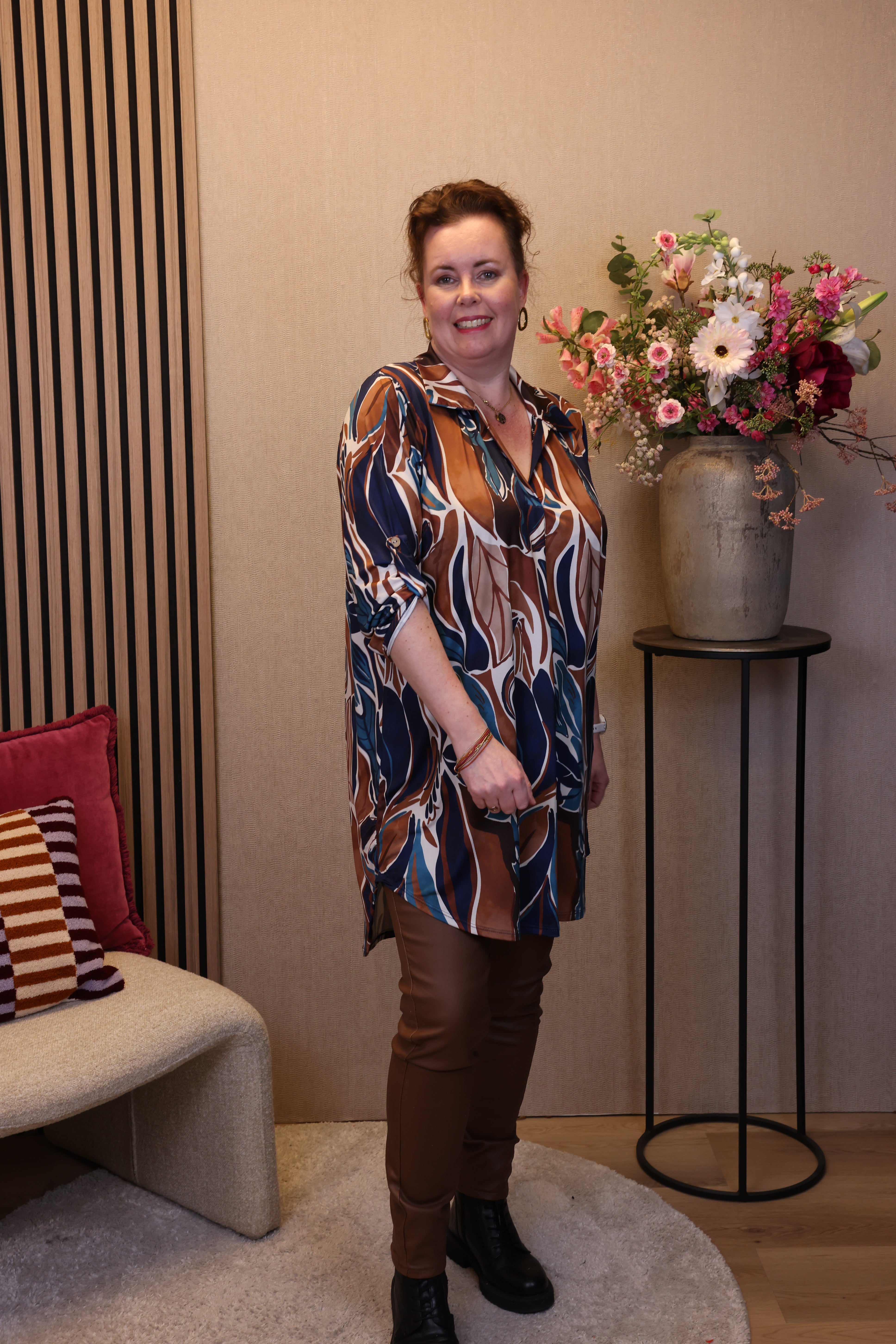 Dora | Bluse schwarz Langarm 52 bis 58