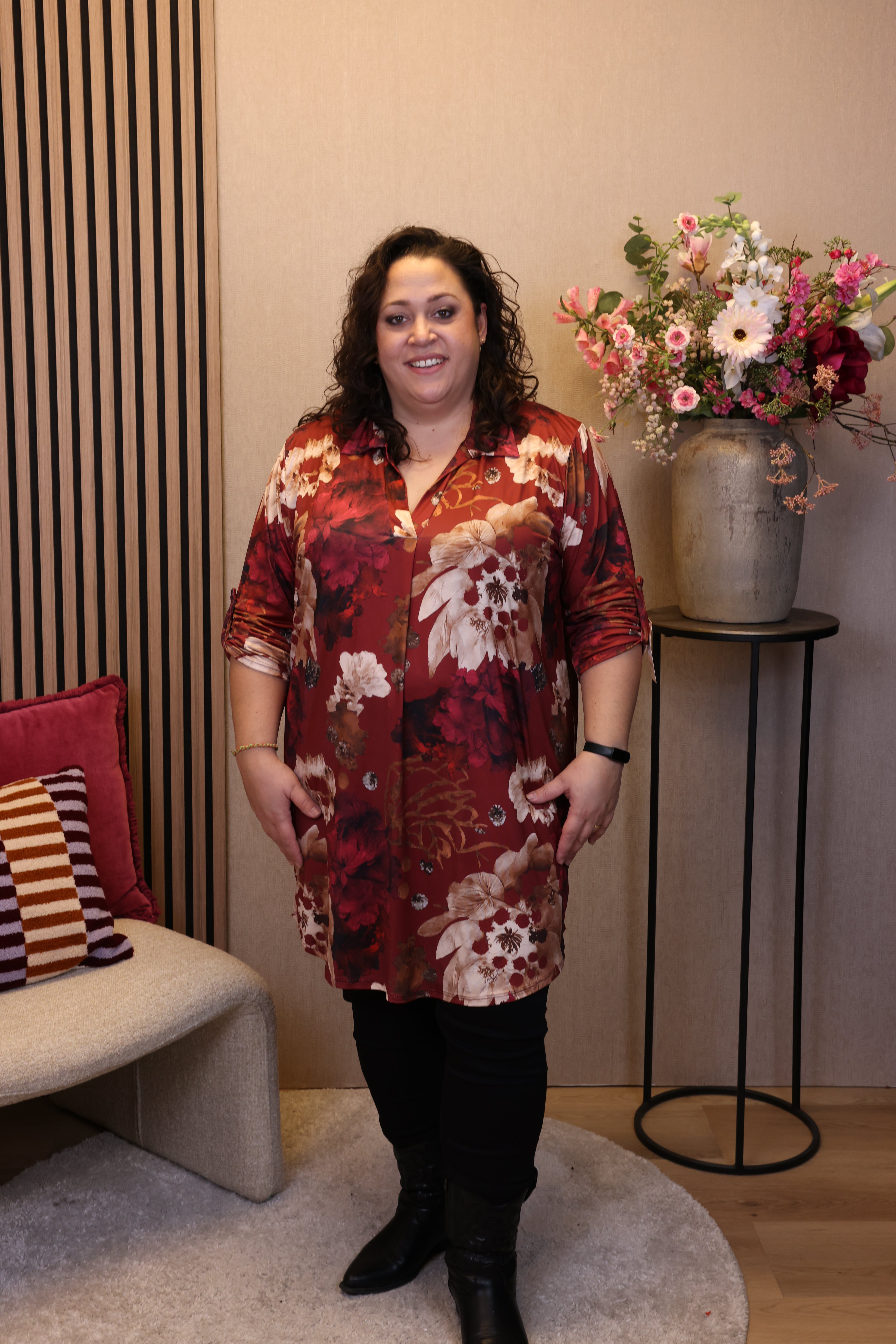 Dora | Bluse schwarz Langarm 52 bis 58