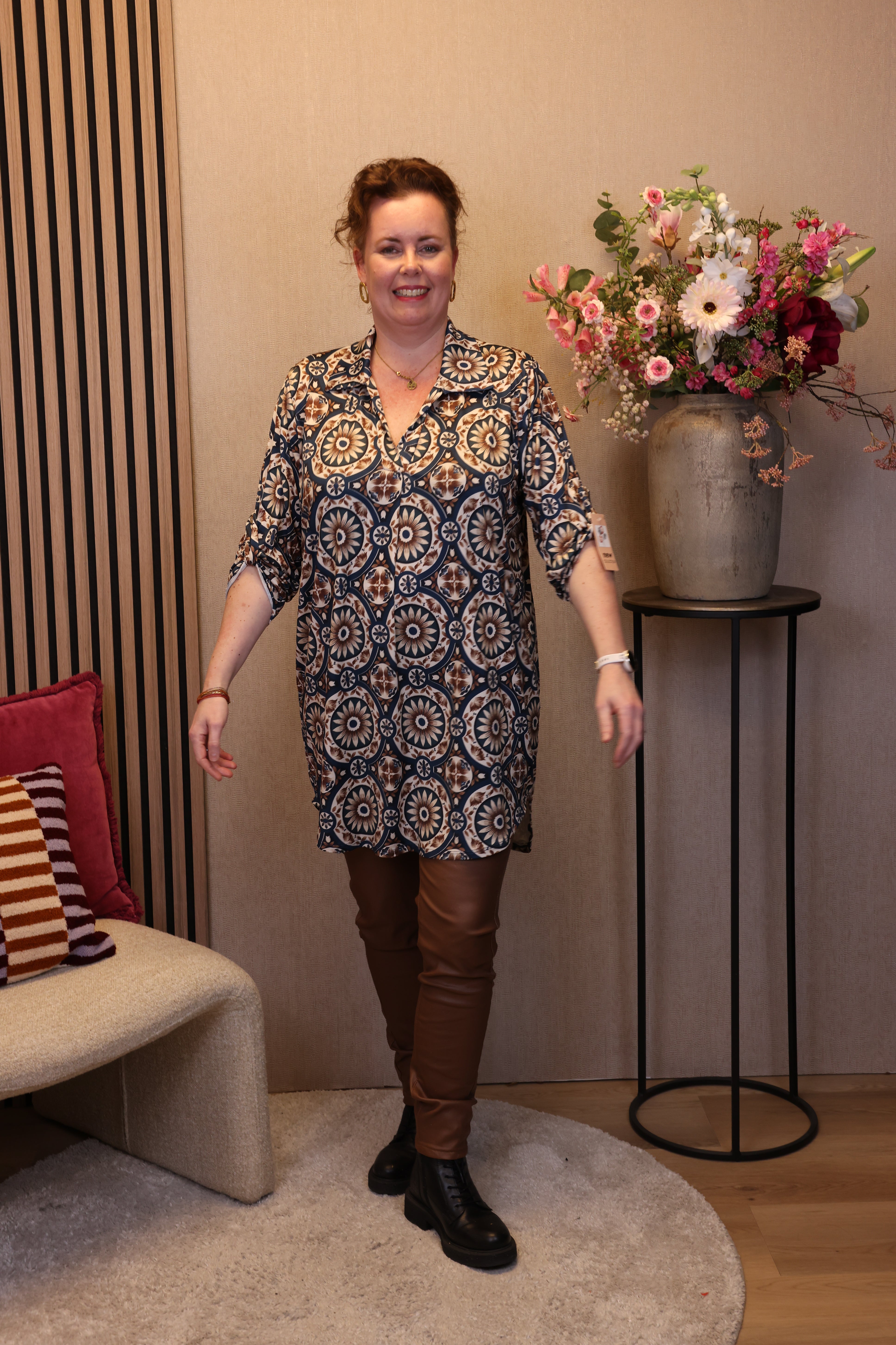 Dora | Bluse schwarz Langarm 52 bis 58