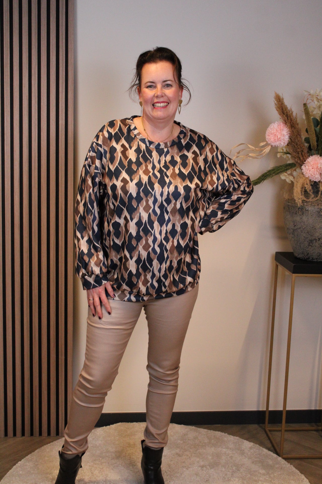 Dora | Bluse schwarz Langarm 52 bis 58