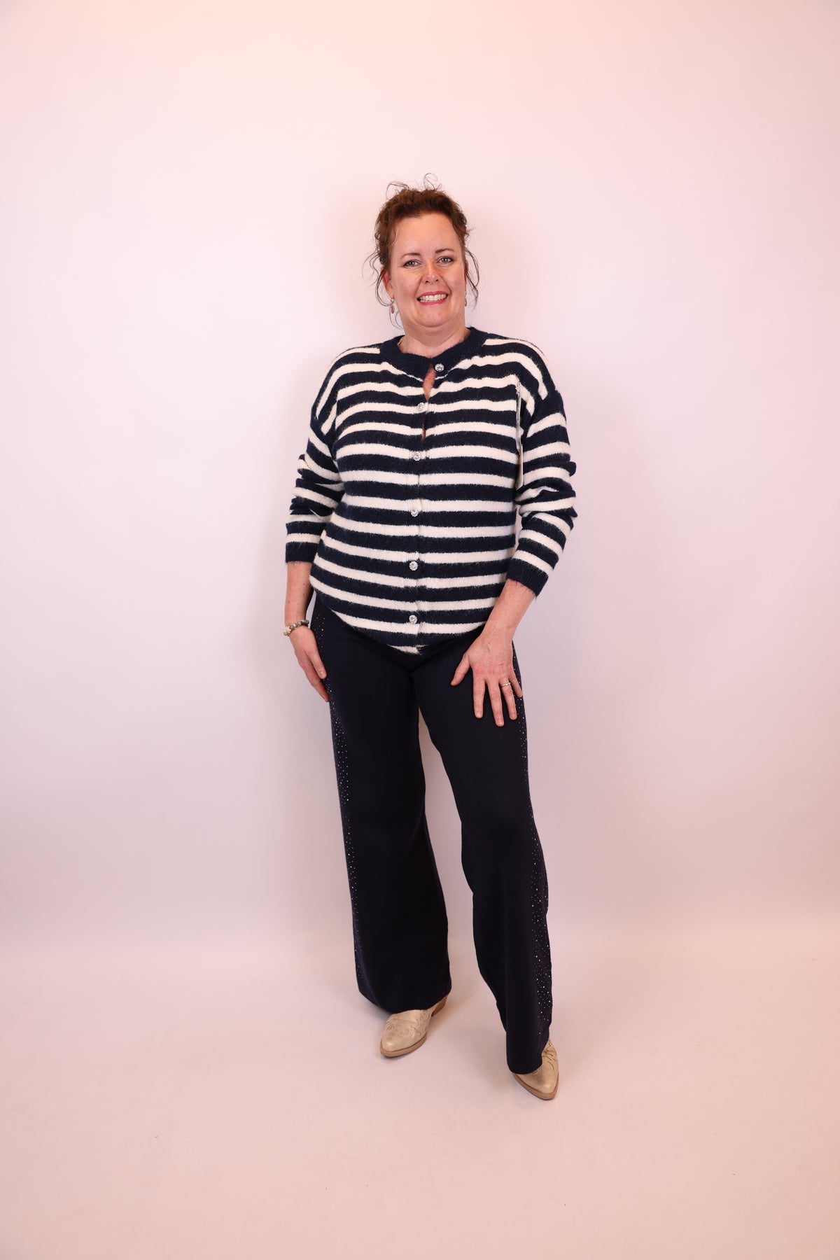 Dora | Bluse schwarz Langarm 52 bis 58