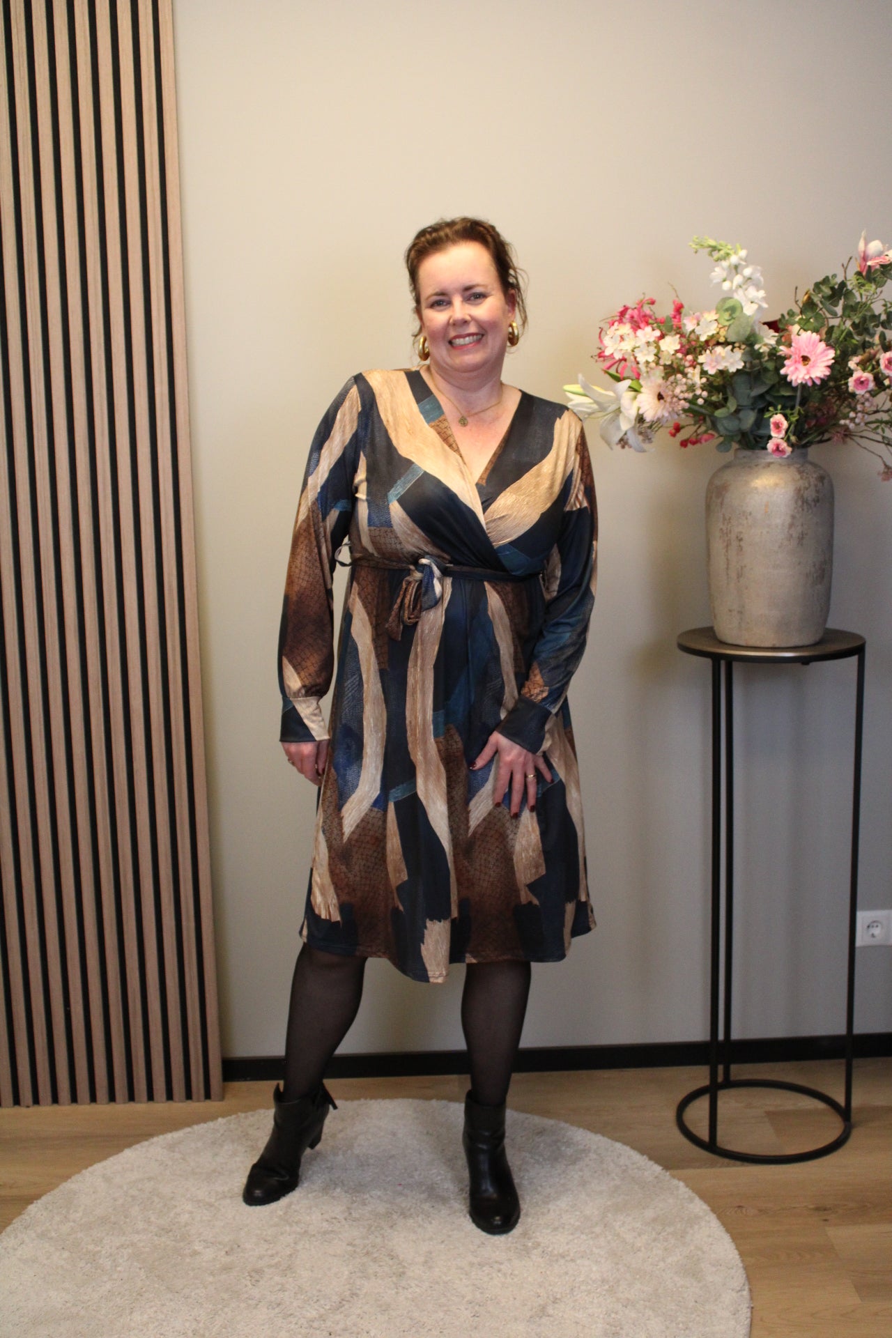 Marise | Blaues Langarmkleid 46 bis 50