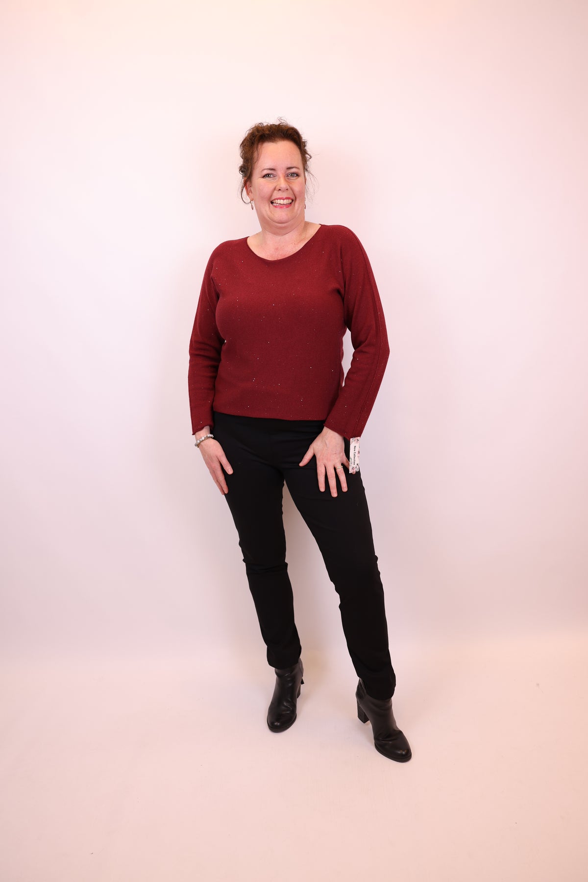 Dora | Bluse schwarz Langarm 52 bis 58