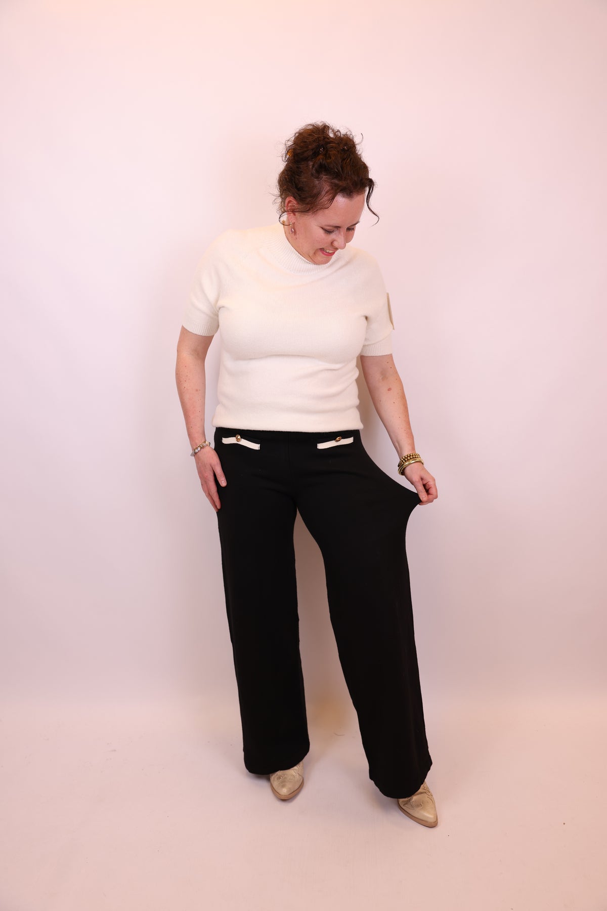 Dora | Bluse schwarz Langarm 52 bis 58