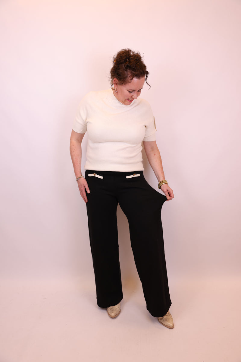 Dora | Bluse schwarz Langarm 52 bis 58