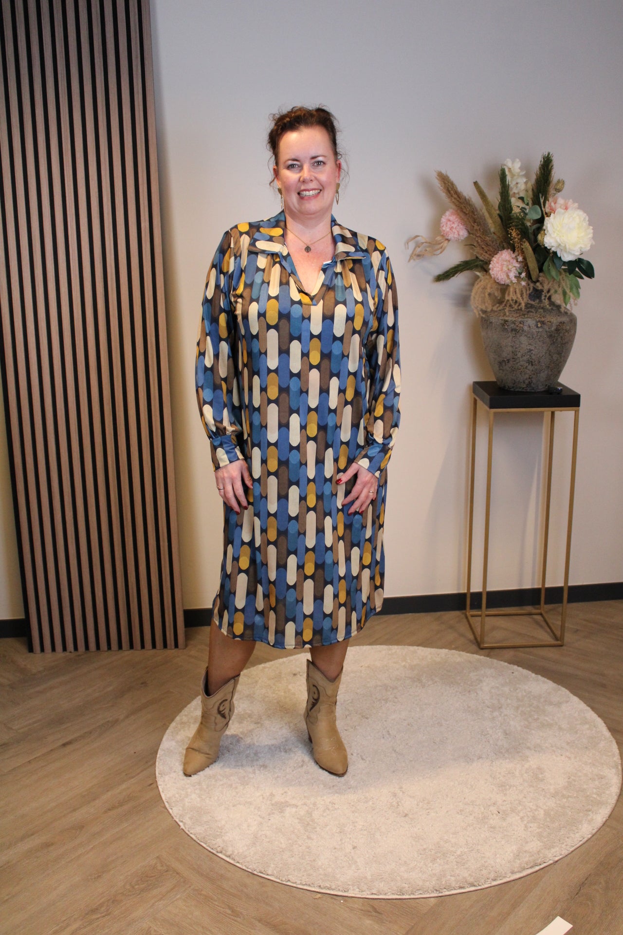 Christa | Grünes Kleid mit langen Ärmeln, Größe 38 bis 44