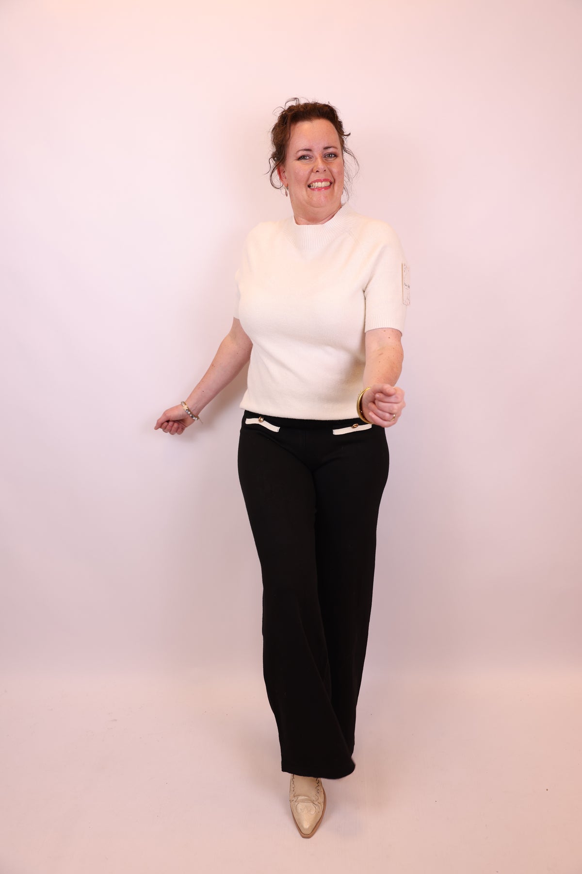 Dora | Bluse schwarz Langarm 52 bis 58