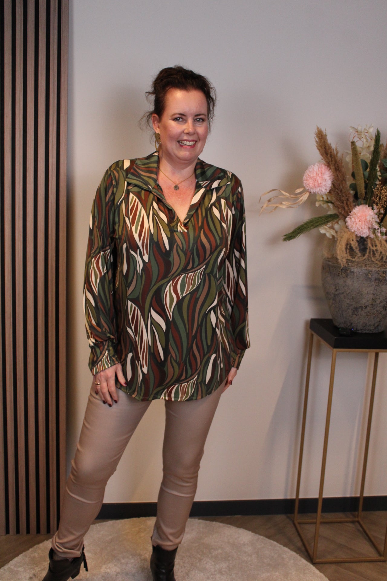 Dora | Bluse schwarz Langarm 52 bis 58
