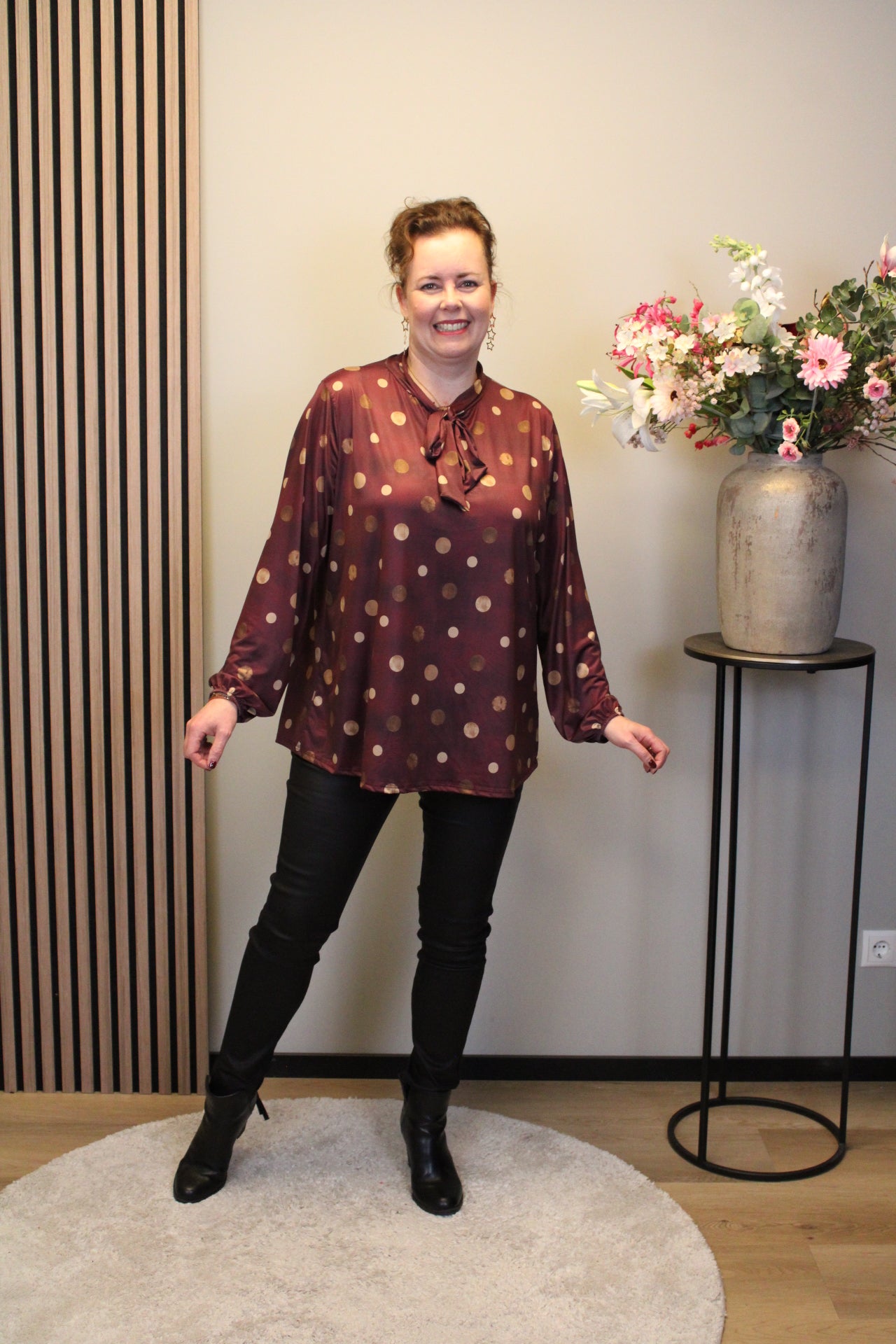 Dora | Bluse schwarz Langarm 52 bis 58