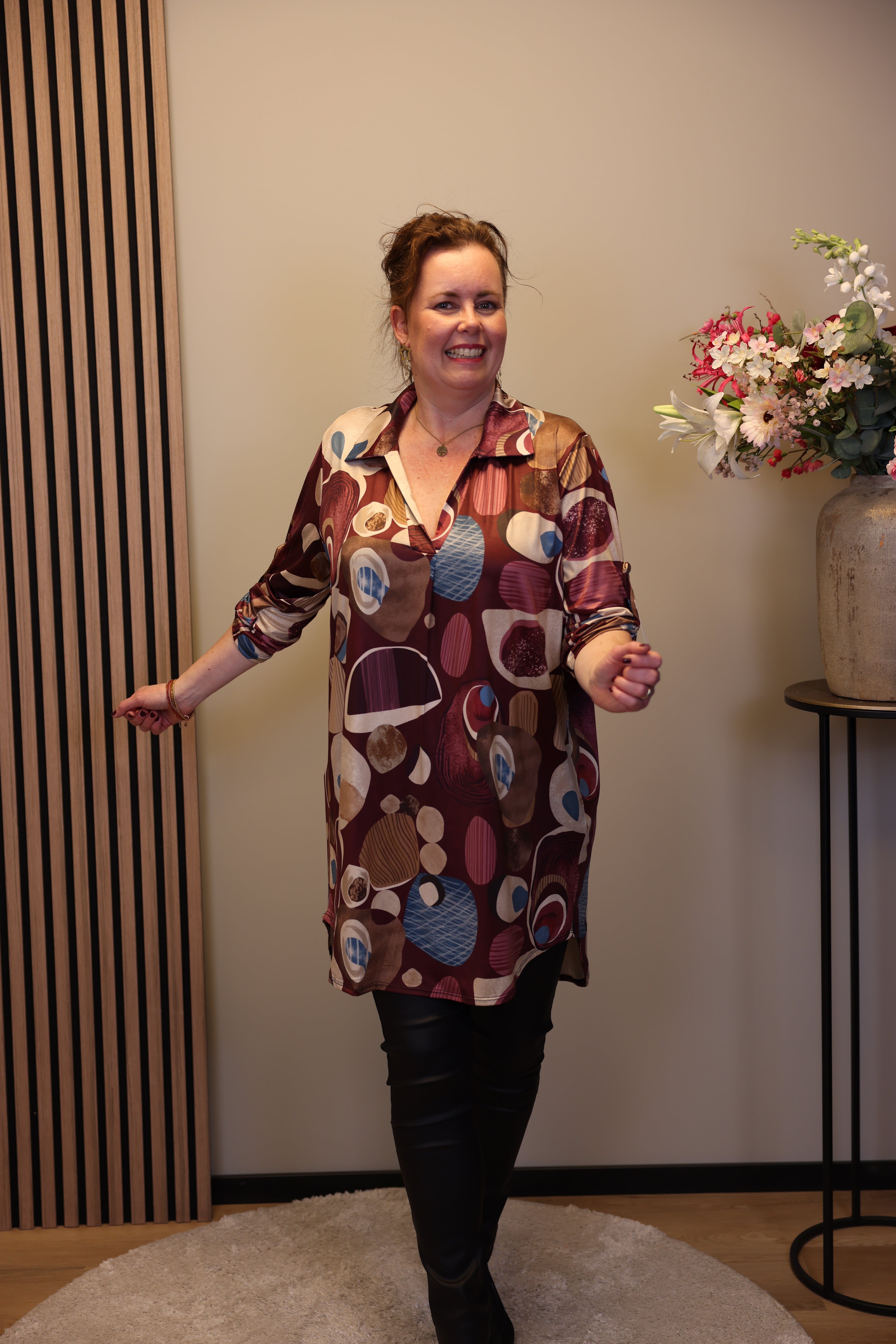 Danique | Tuniek roze met kraagje 48 t/m 52