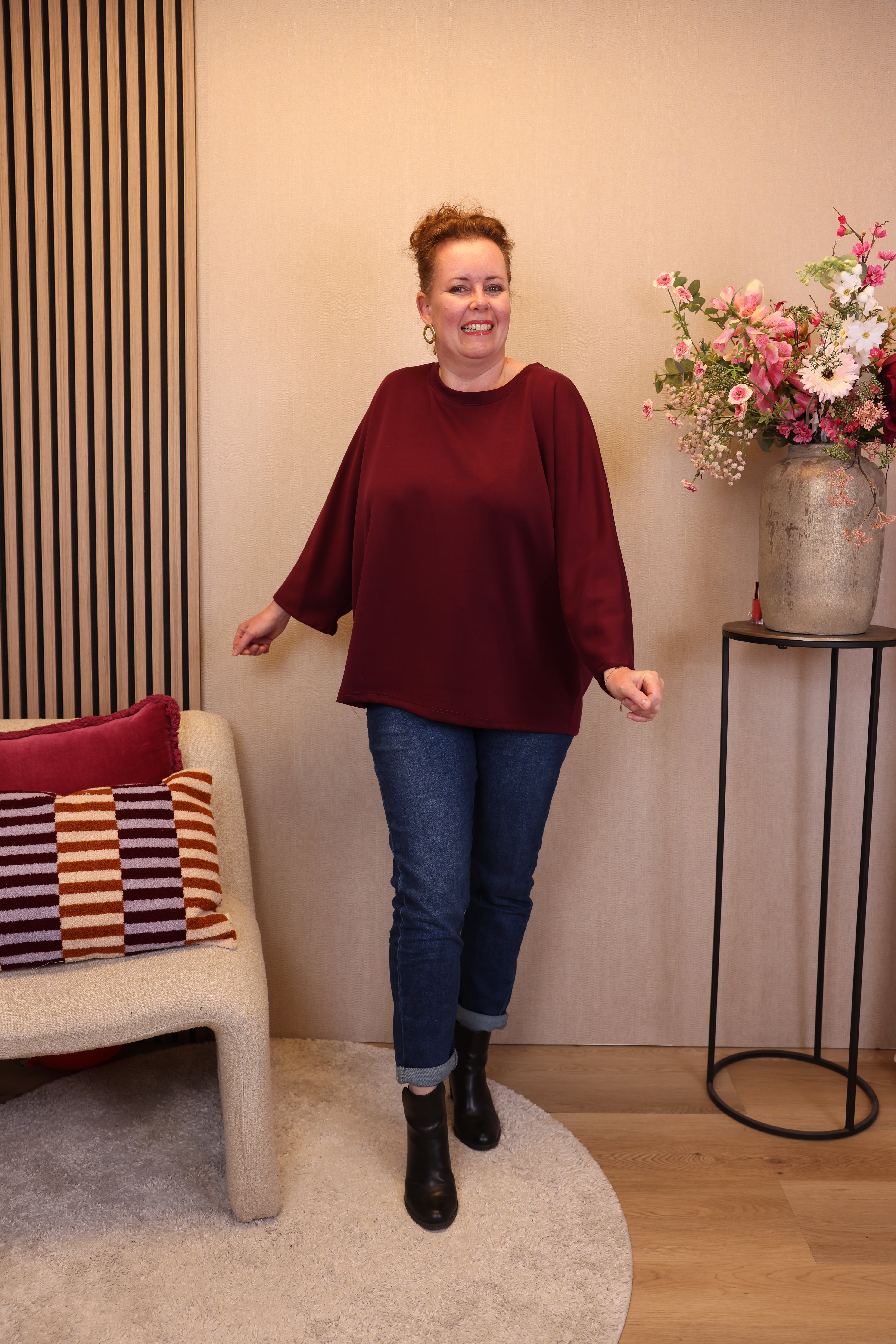 Dora | Bluse schwarz Langarm 52 bis 58