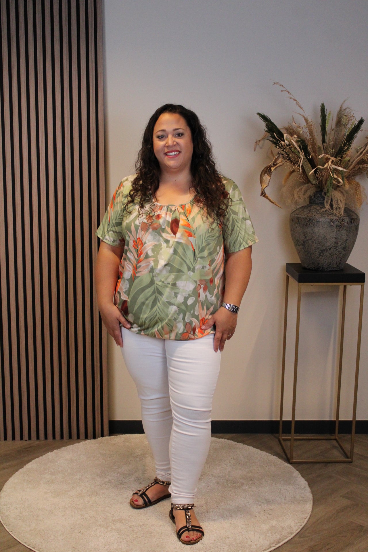 Ayla | Ballontop grün Kurzarm 48 bis 52