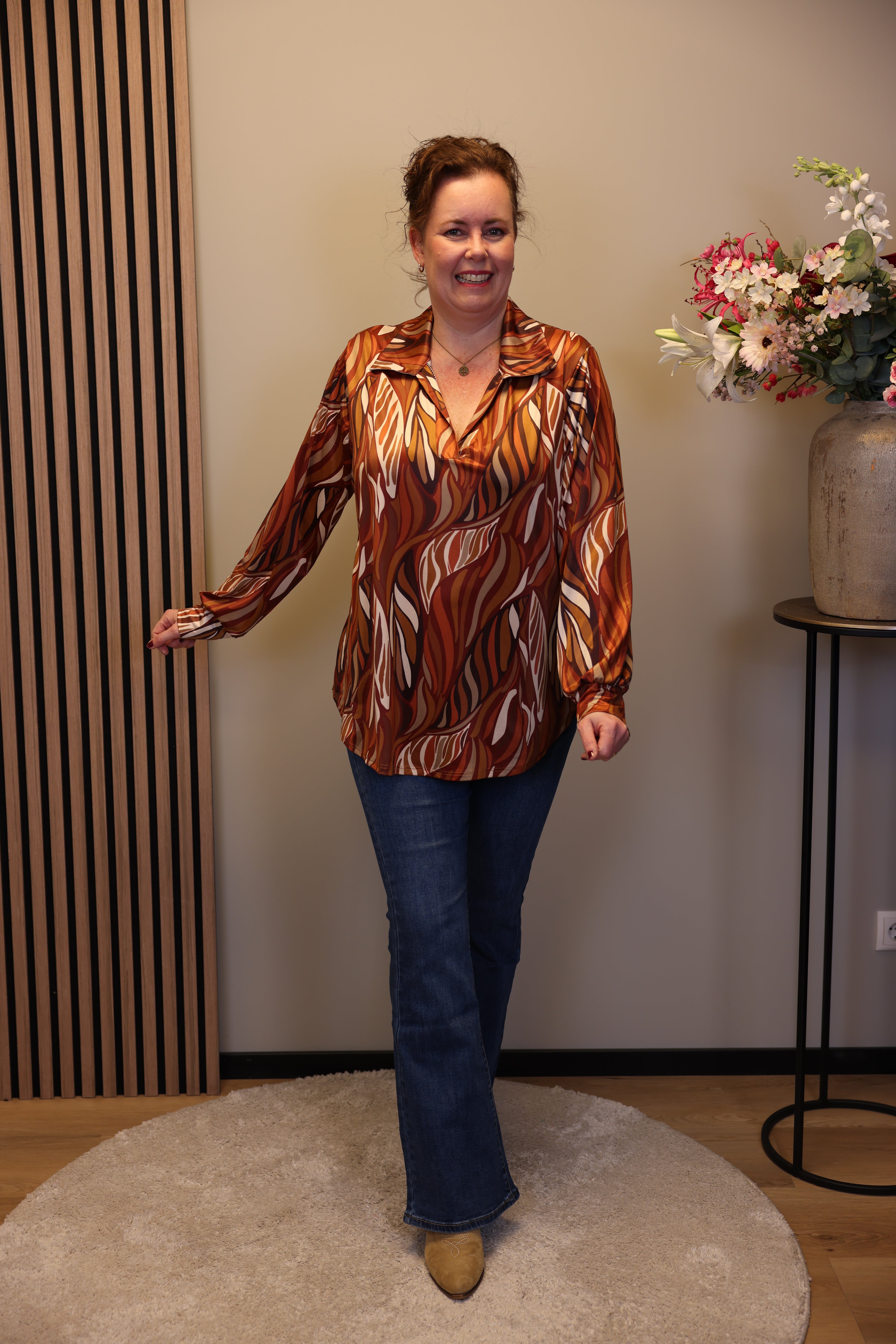 Verona | Bluse mit Kragen blau 48 bis 52