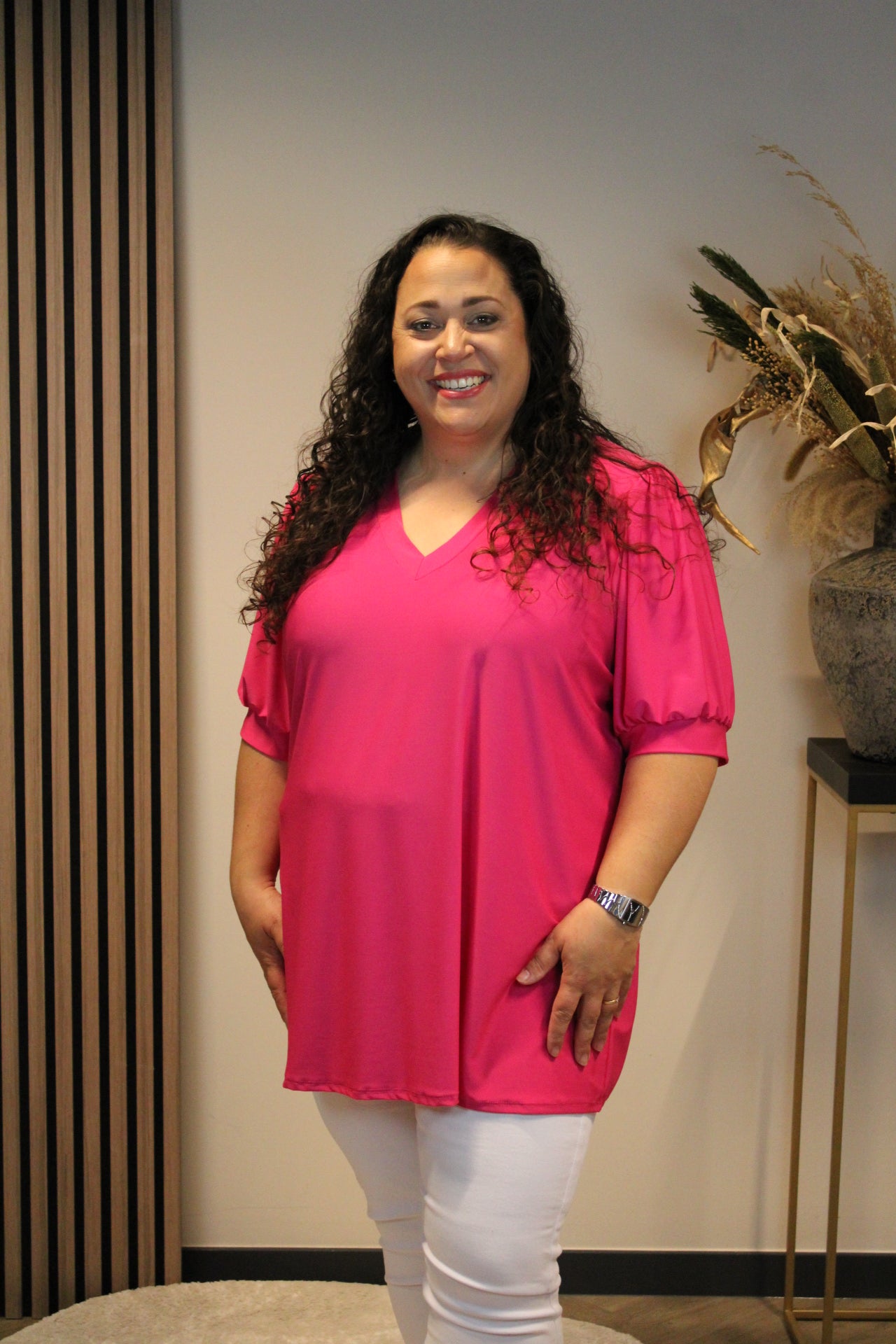 Dora | Bluse schwarz Langarm 52 bis 58
