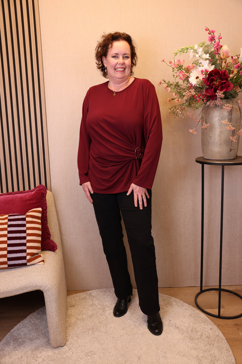Dora | Bluse schwarz Langarm 52 bis 58