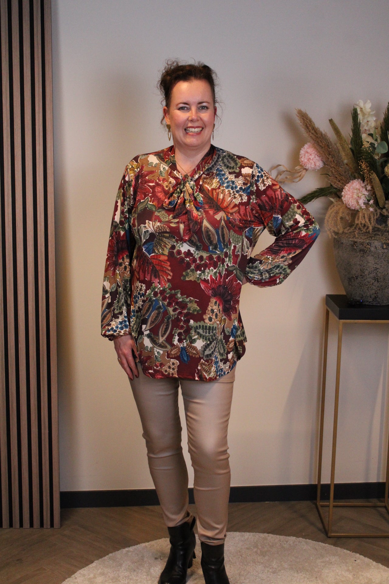 Miekje | Bluse braun Langarm 38 bis 48