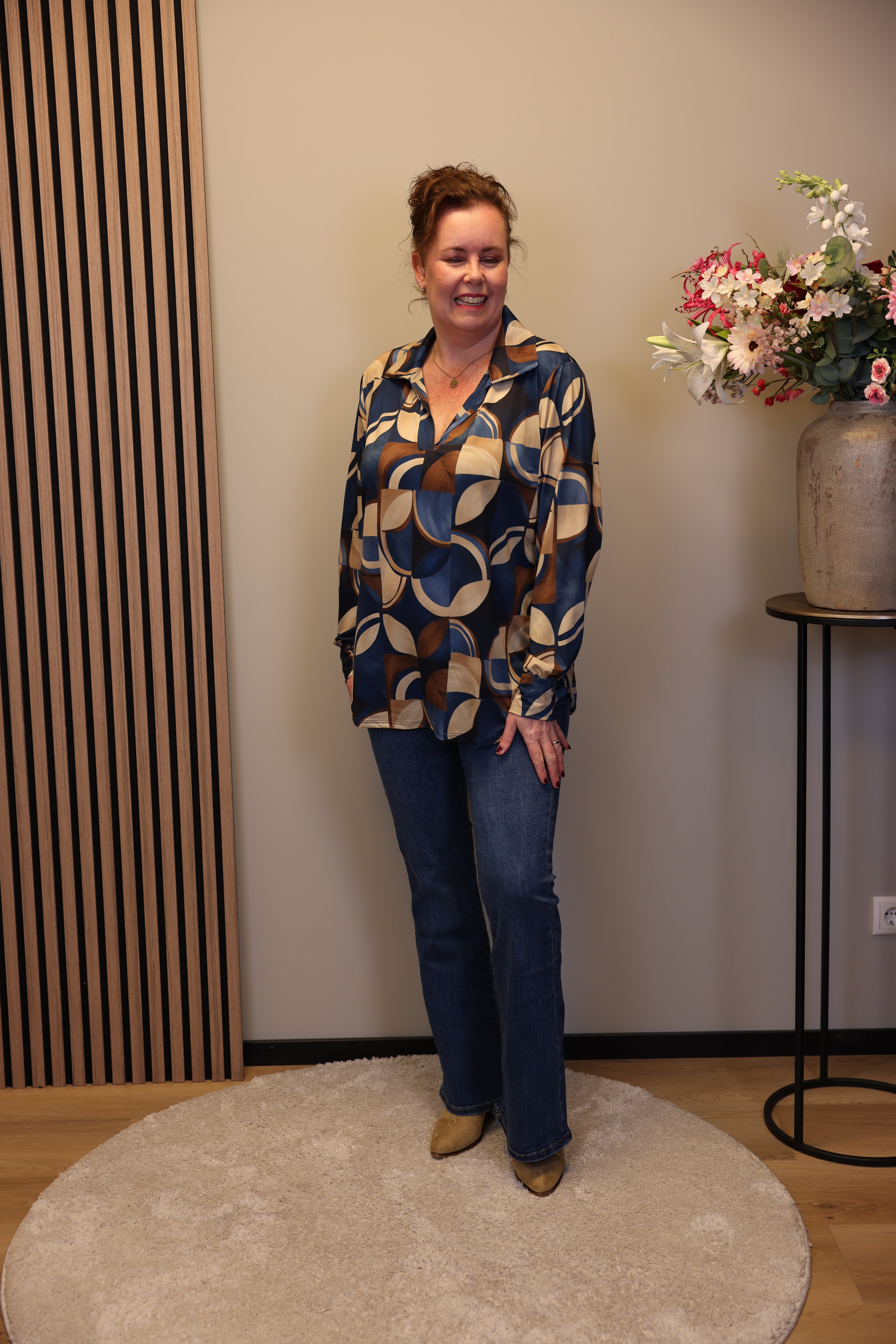 Verona | Bluse mit Kragen blau 48 bis 52