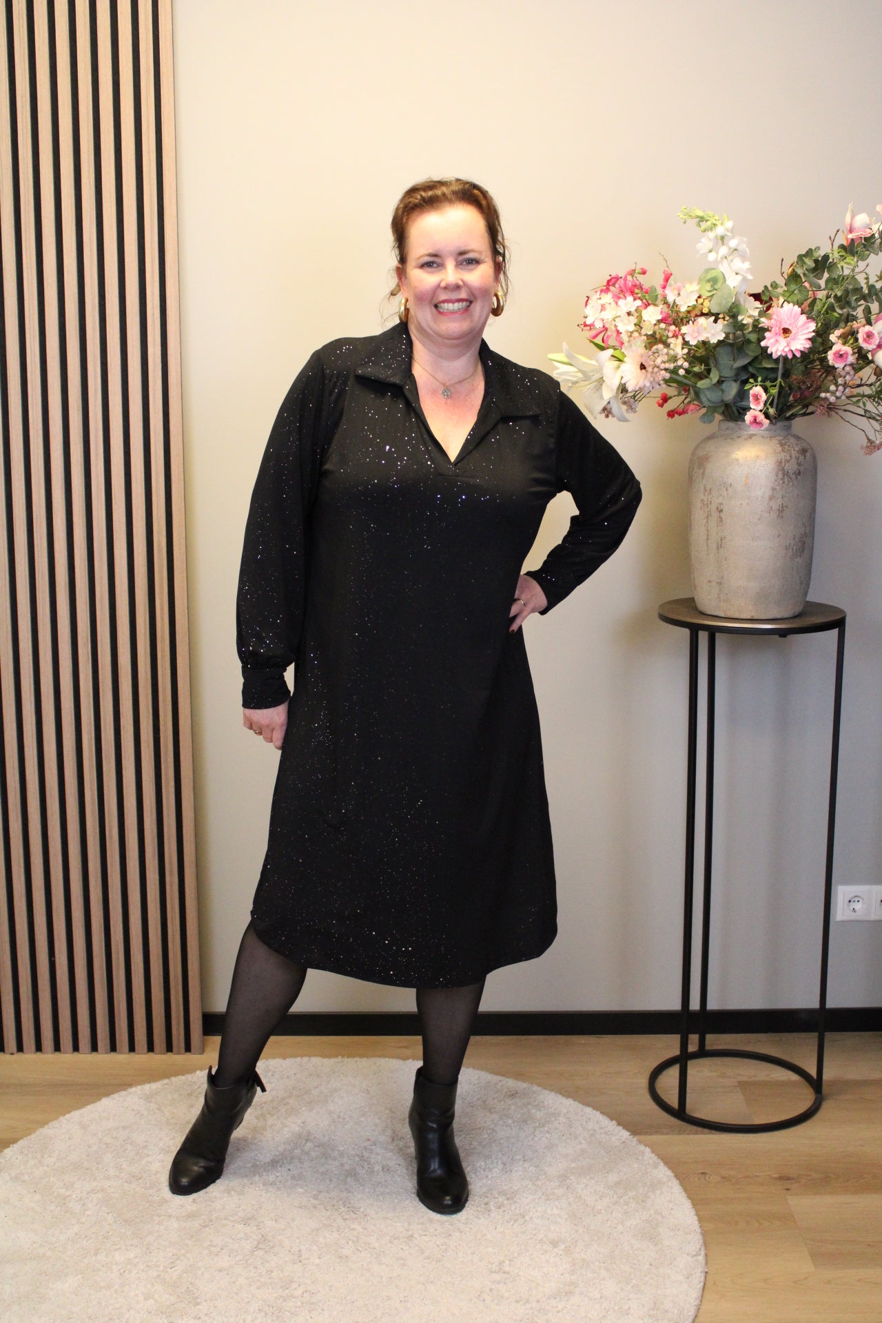 Dora | Bluse schwarz Langarm 52 bis 58