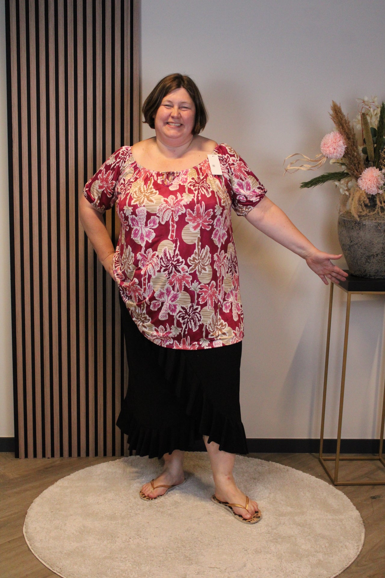 Dora | Bluse schwarz Langarm 52 bis 58