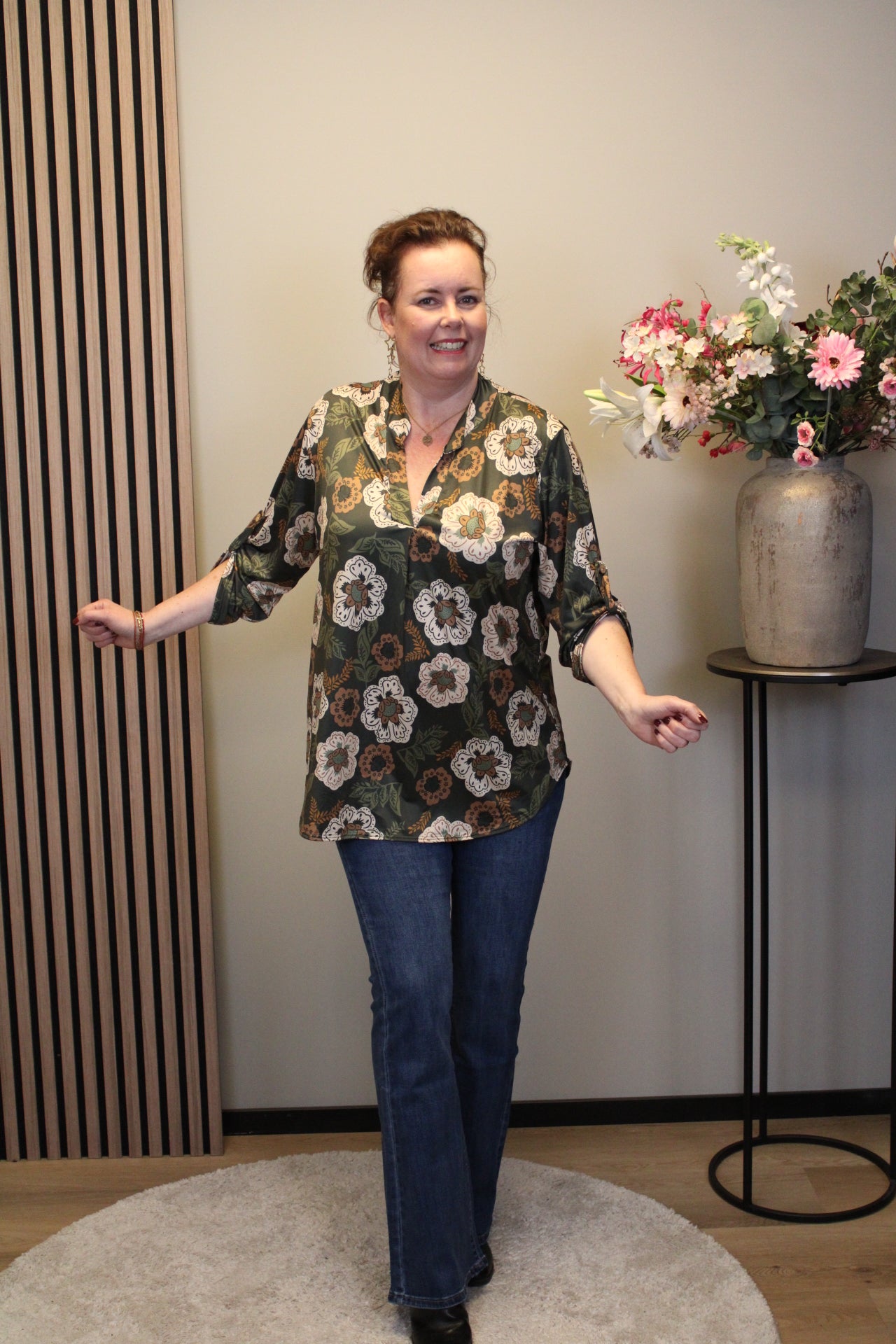 Dora | Bluse schwarz Langarm 48 bis 52