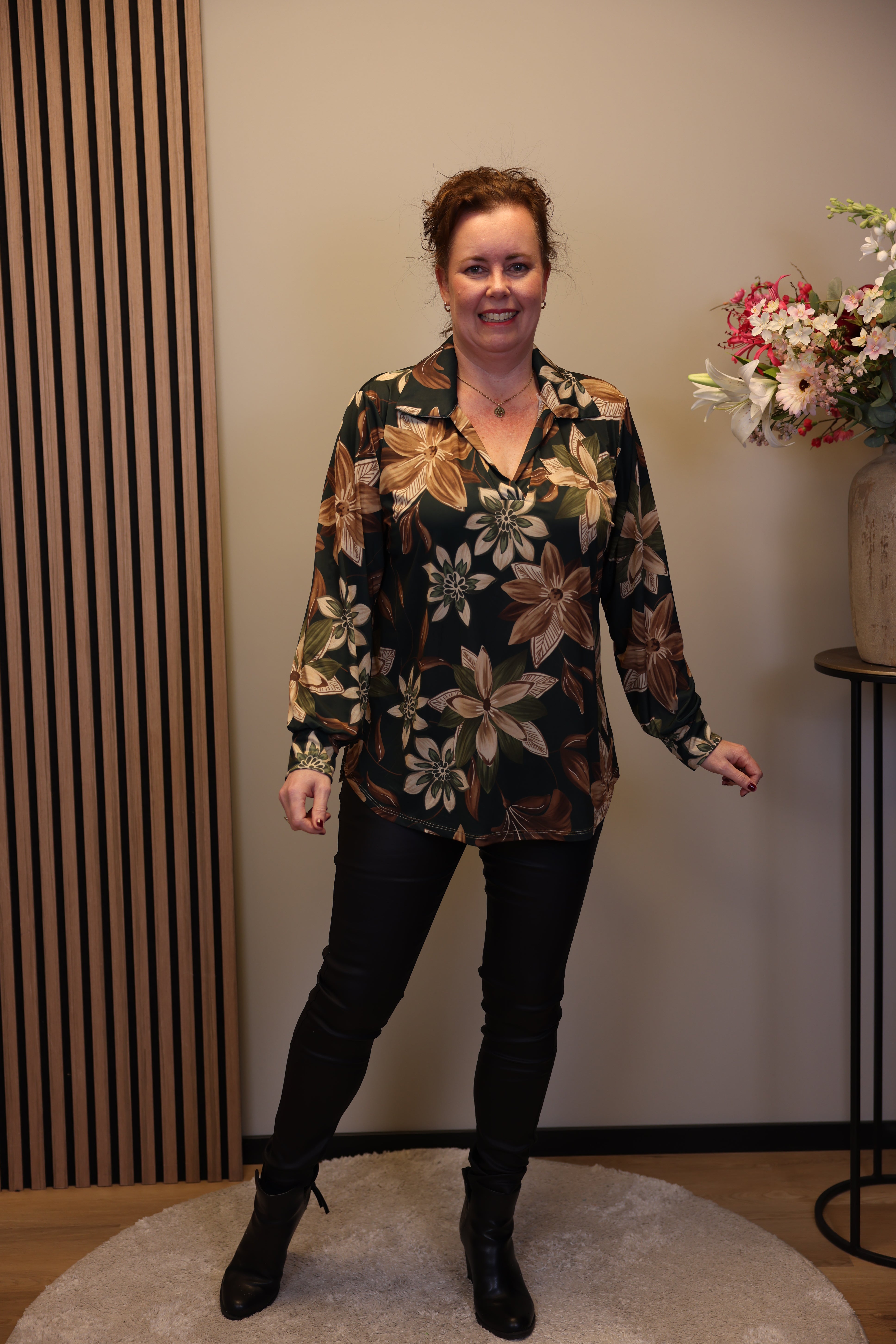 Dora | Bluse schwarz Langarm 52 bis 58