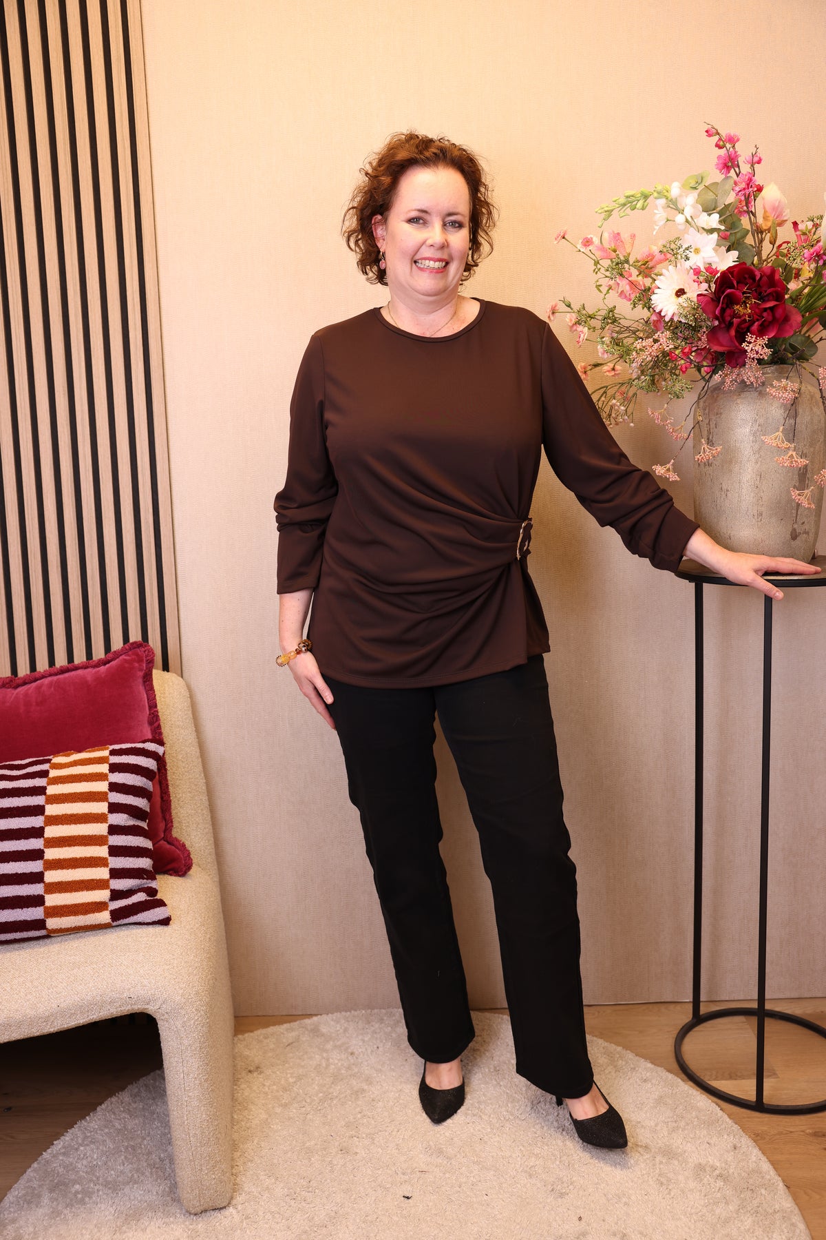 Dora | Bluse schwarz Langarm 52 bis 58