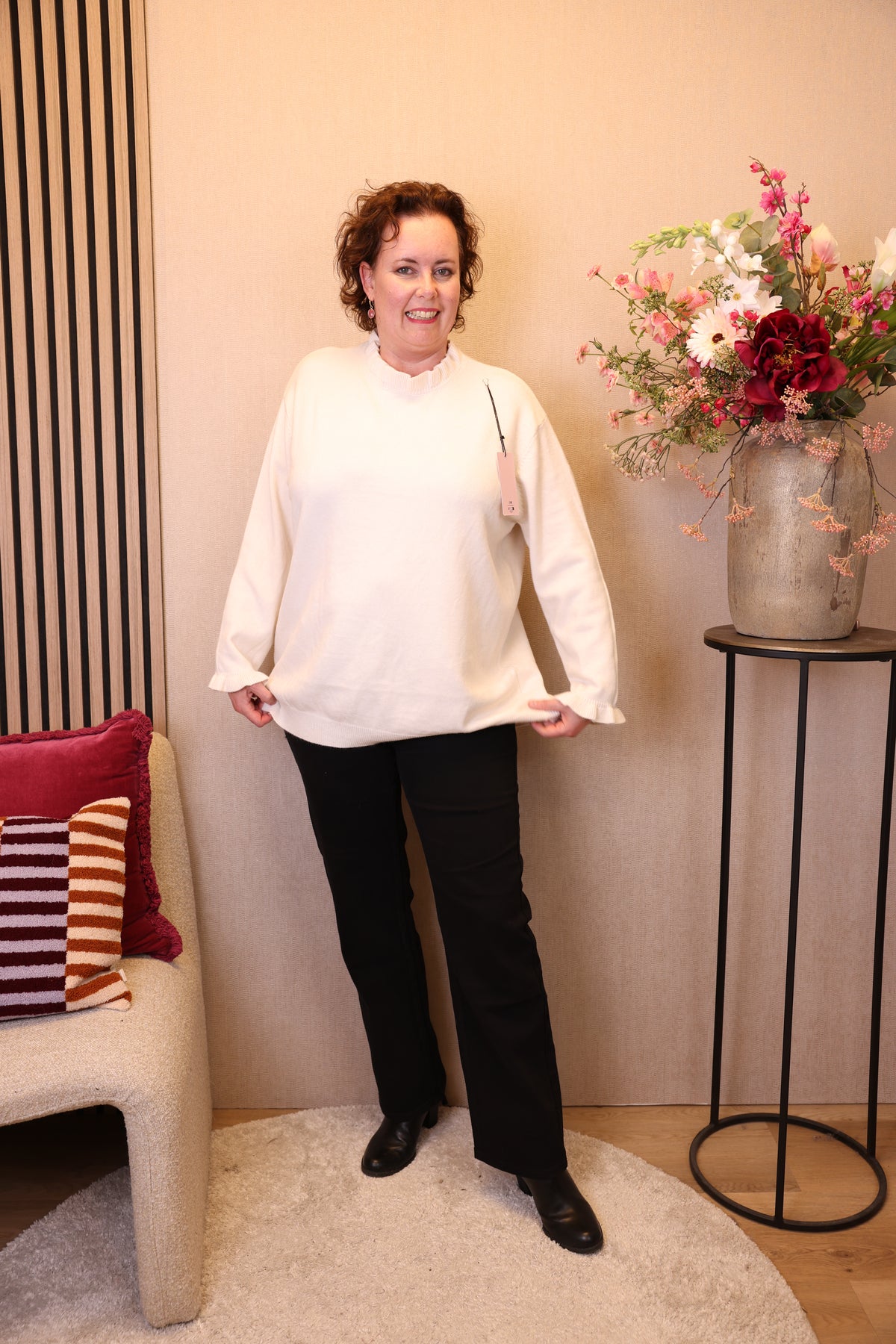 Dora | Bluse schwarz Langarm 52 bis 58