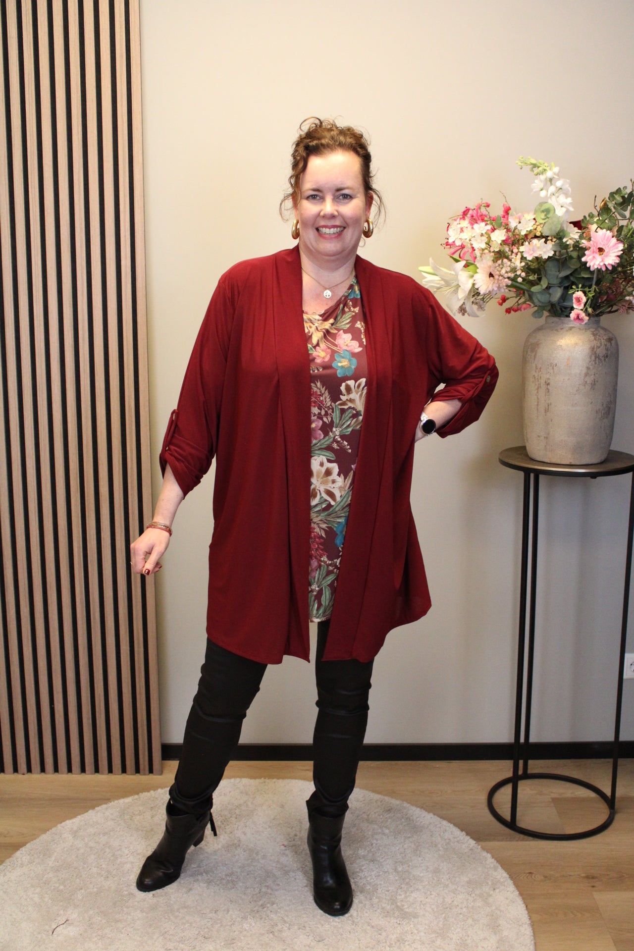 Dora | Bluse schwarz Langarm 52 bis 58