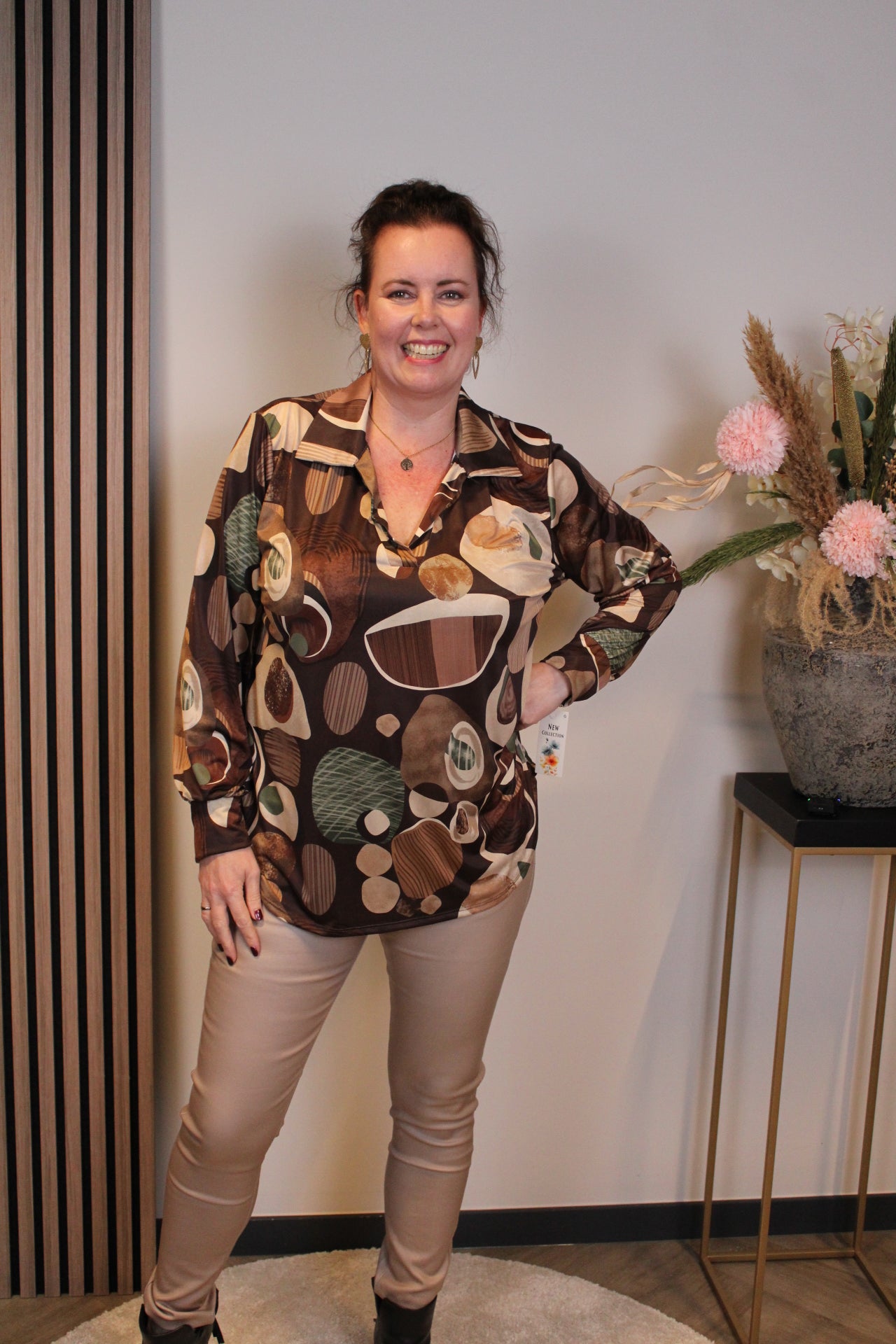 Dora | Bluse schwarz Langarm 52 bis 58