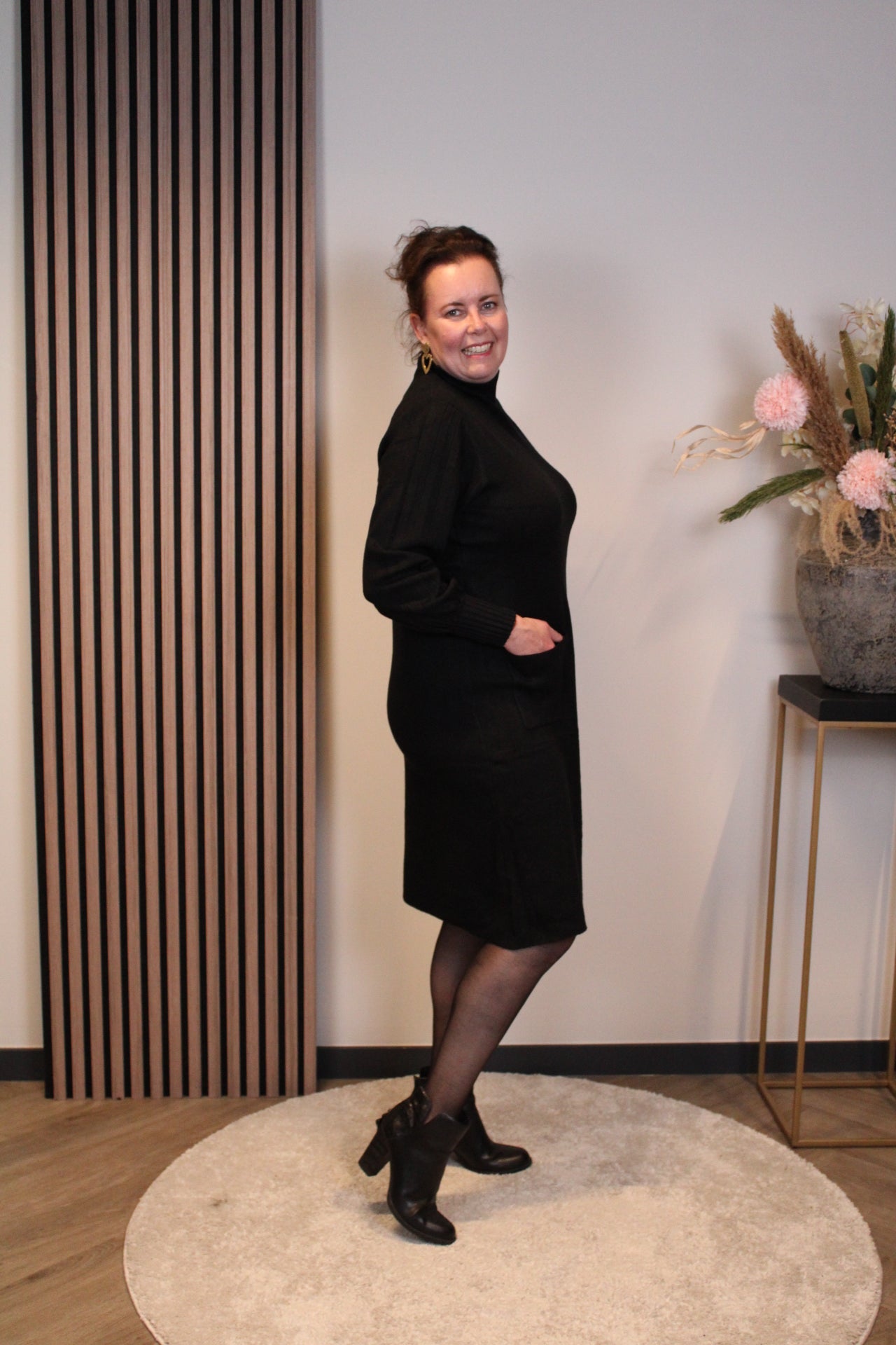 Britt | Blaues Langarmkleid 38 bis 44