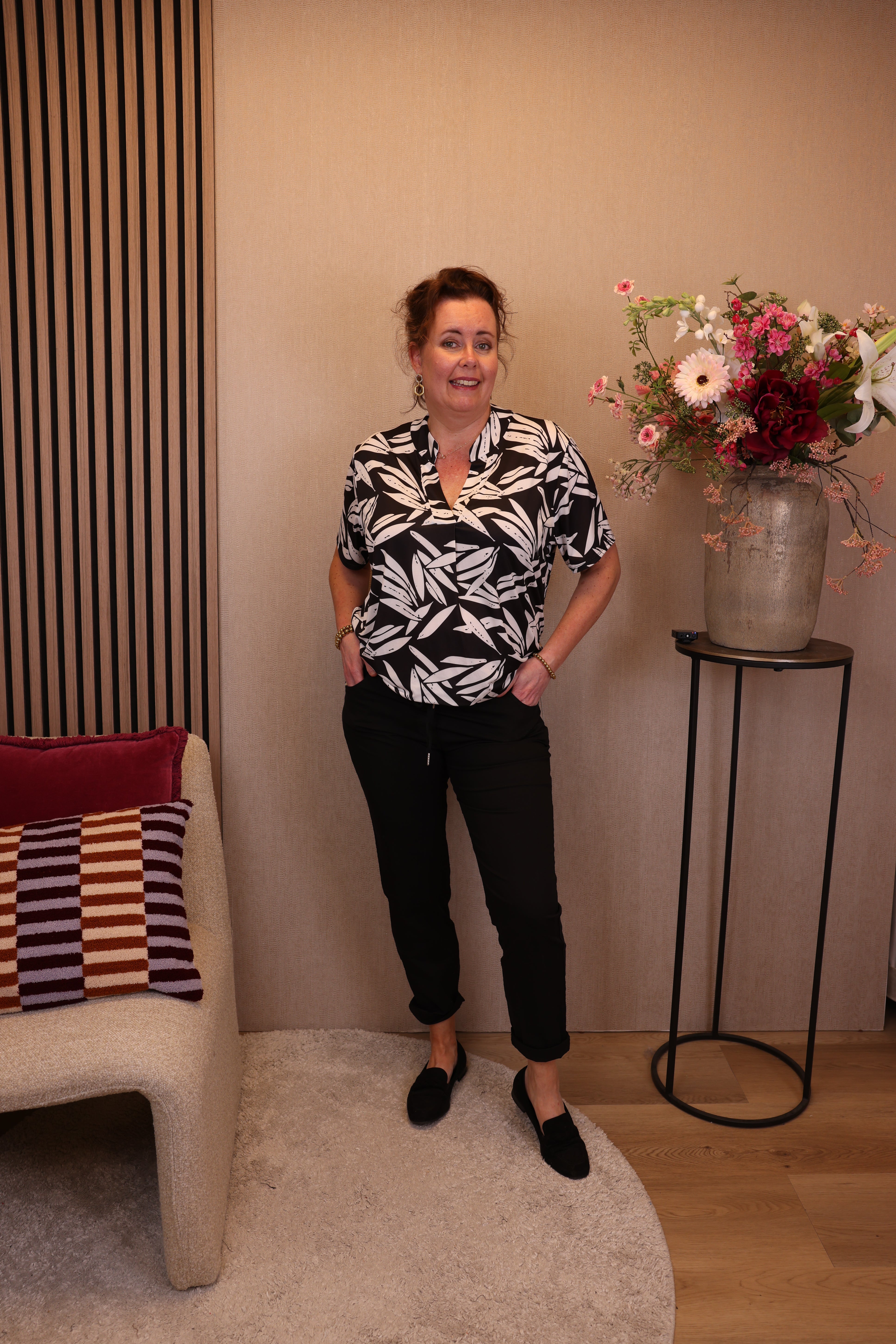 Dora | Bluse schwarz Langarm 52 bis 58