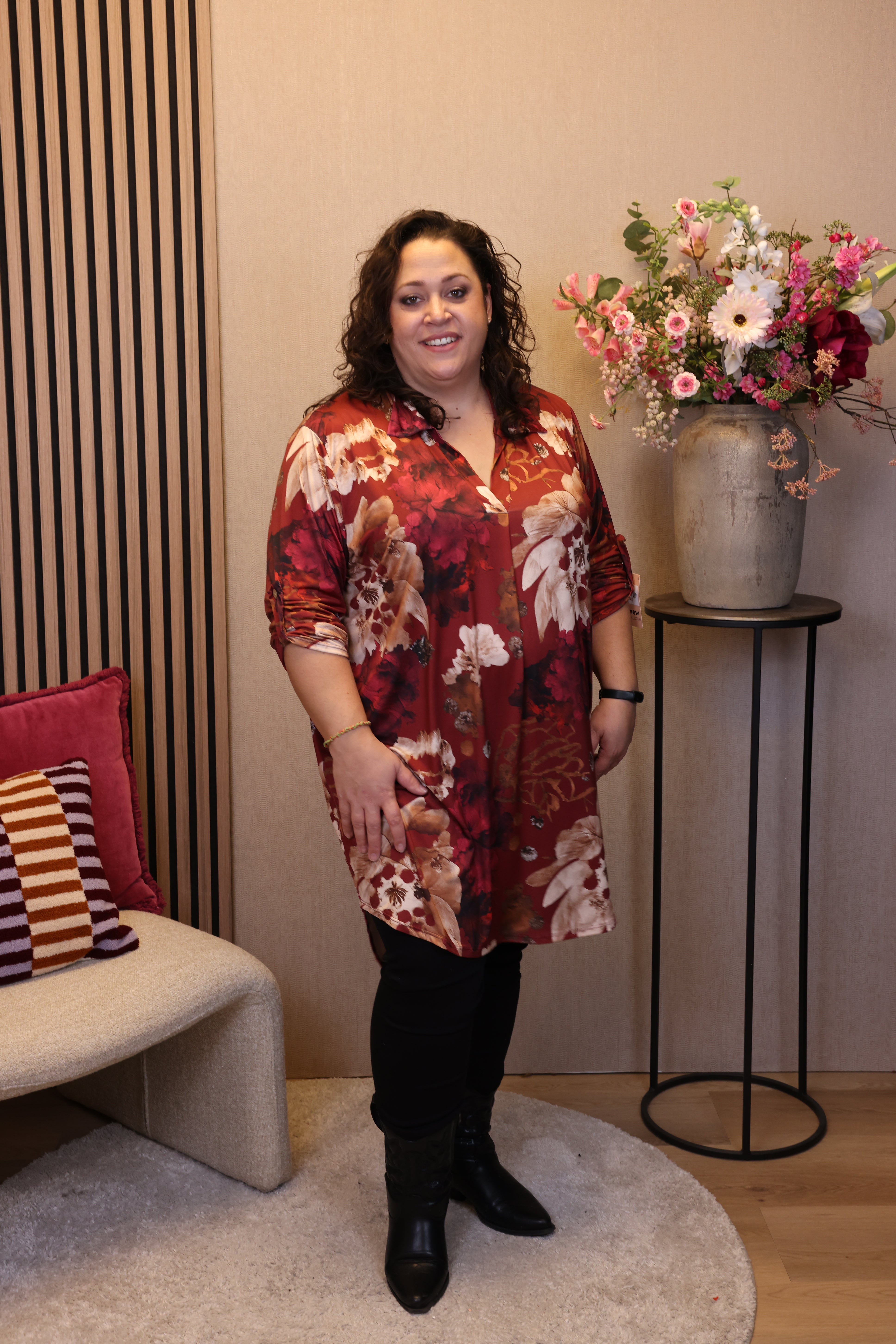 Dora | Bluse schwarz Langarm 52 bis 58