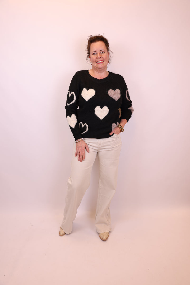 Dora | Bluse schwarz Langarm 52 bis 58