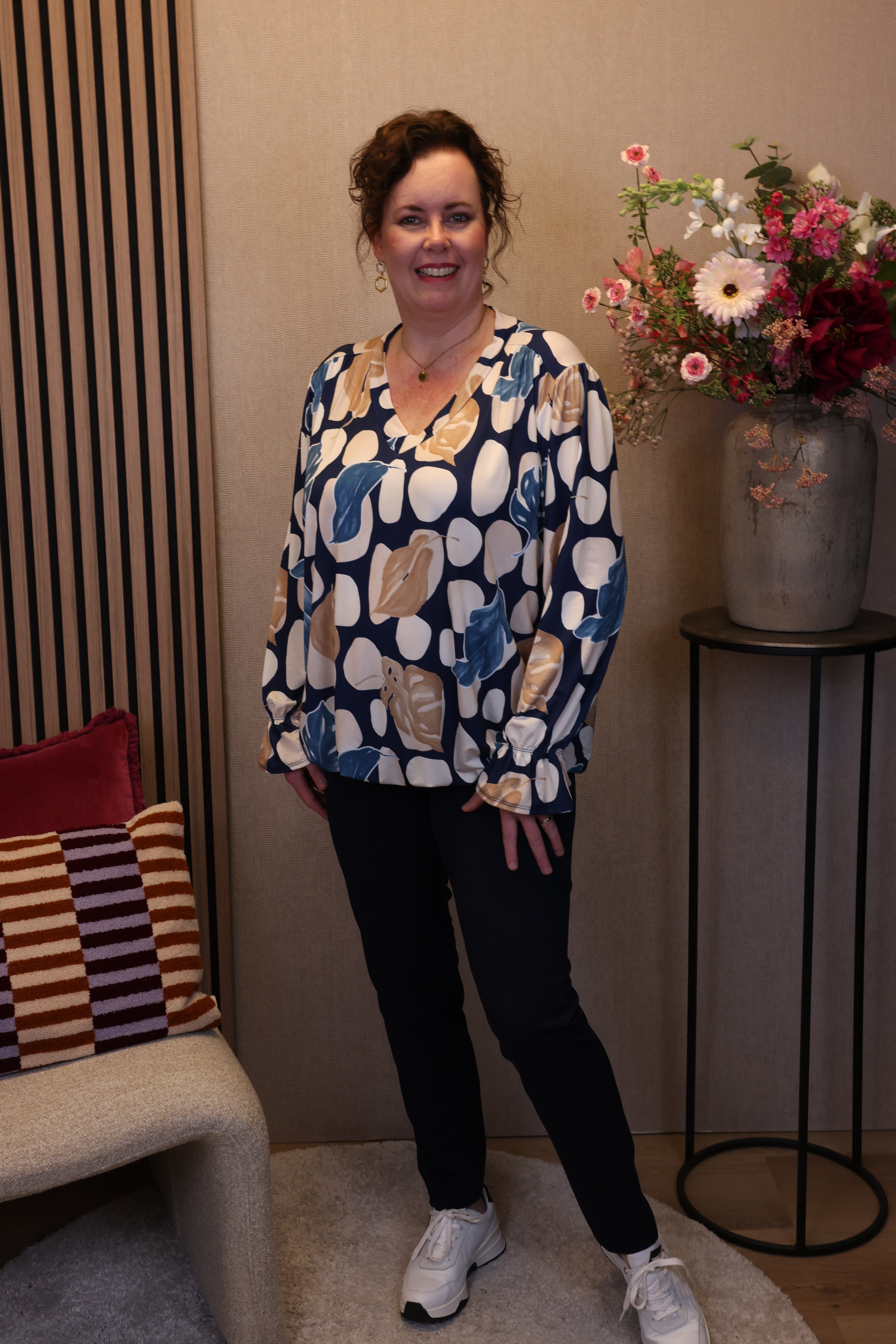 Dora | Bluse schwarz Langarm 52 bis 58