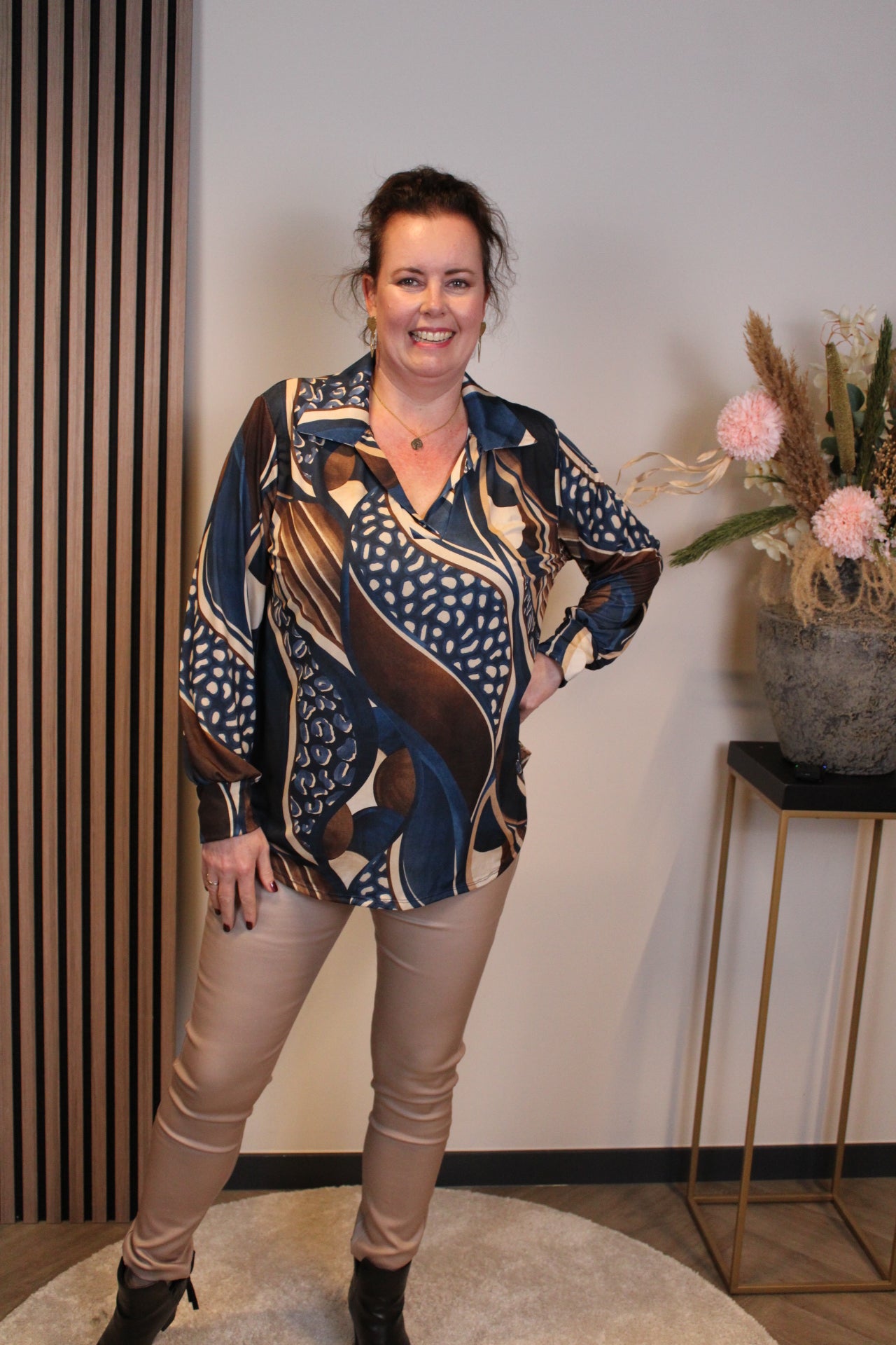 Dora | Bluse schwarz Langarm 52 bis 58