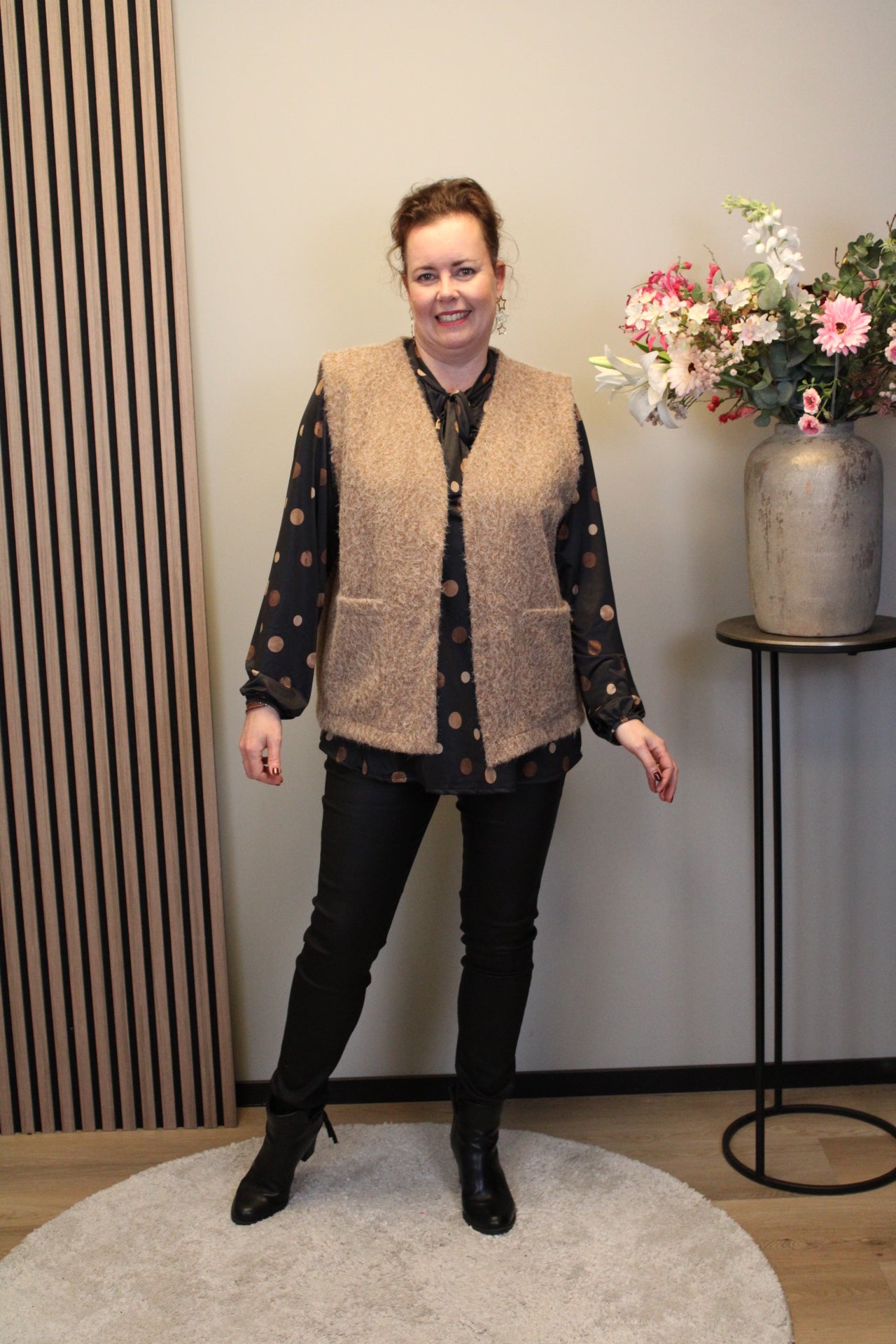 Daantje | Schwarze Langarmbluse 52 bis 58