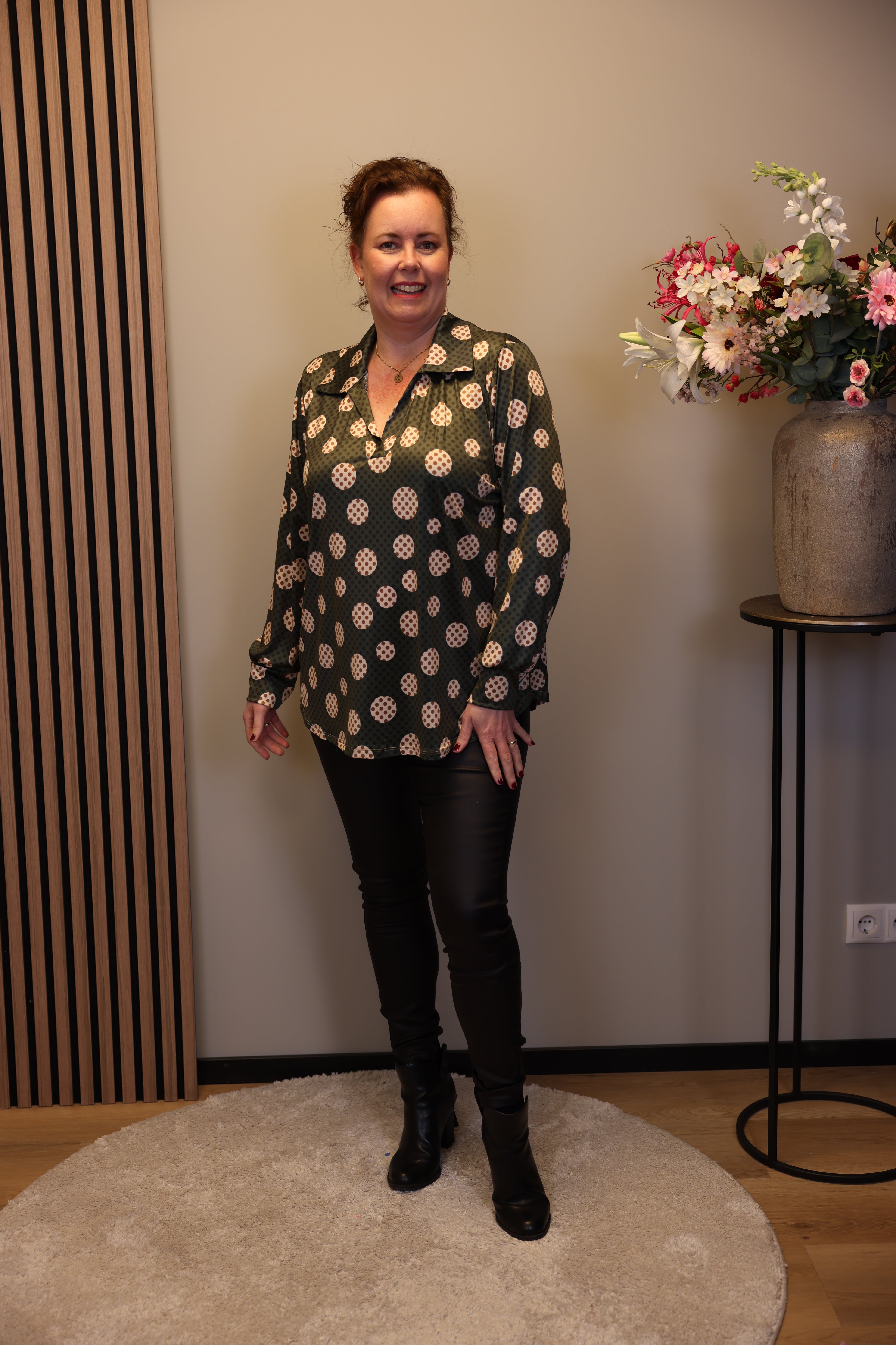 Dora | Bluse schwarz Langarm 52 bis 58