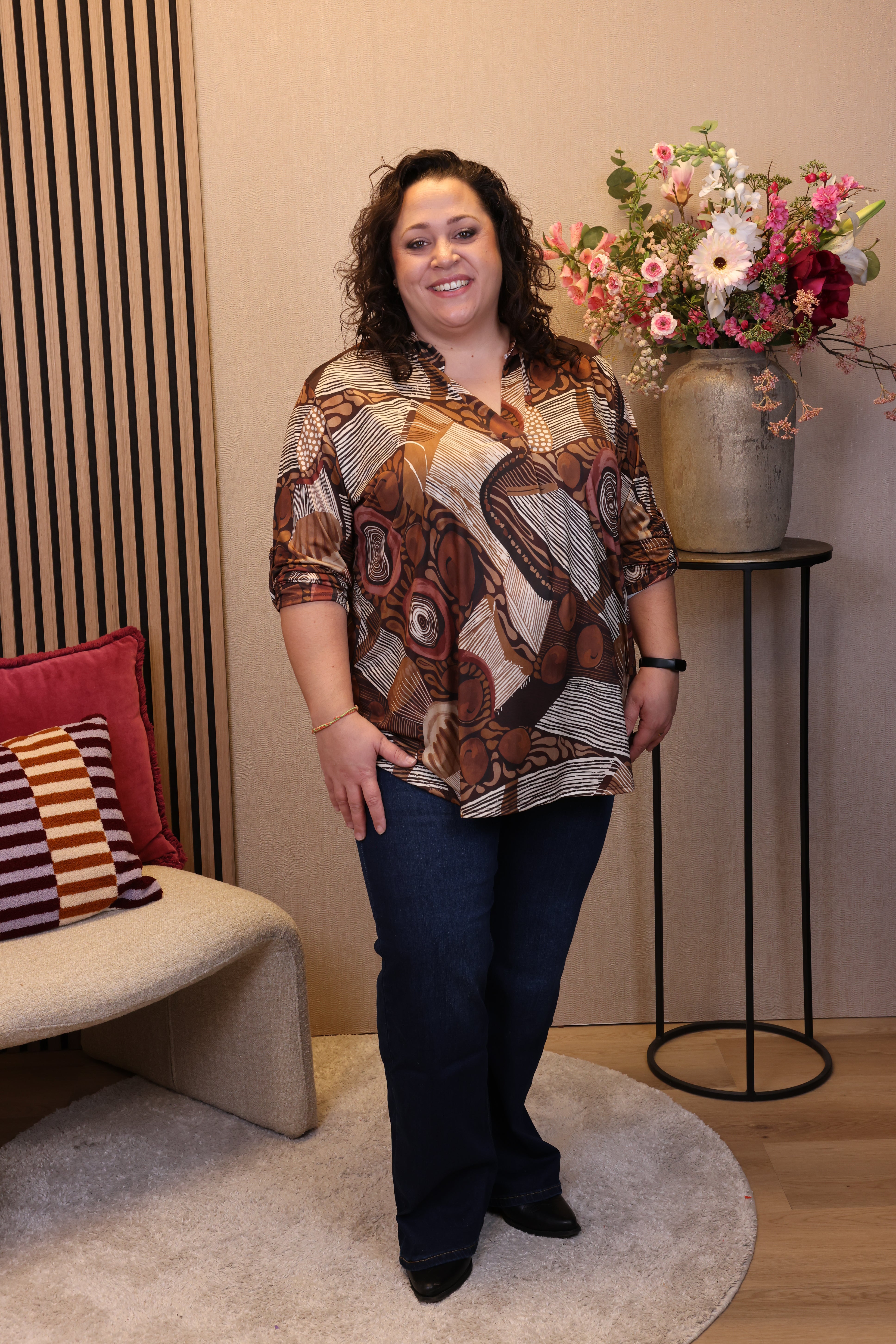 Dora | Bluse schwarz Langarm 52 bis 58