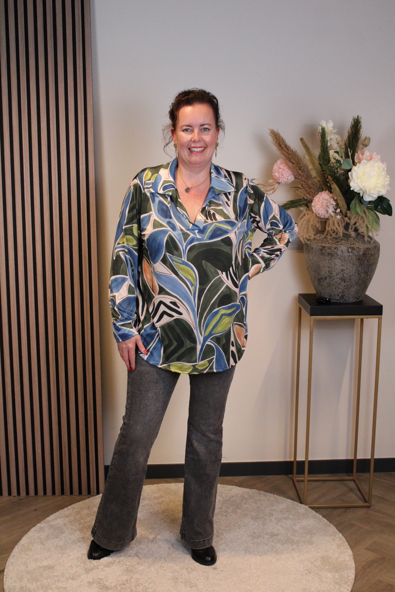 Nikita | Blouse met kraagje groen 48 t/m 52