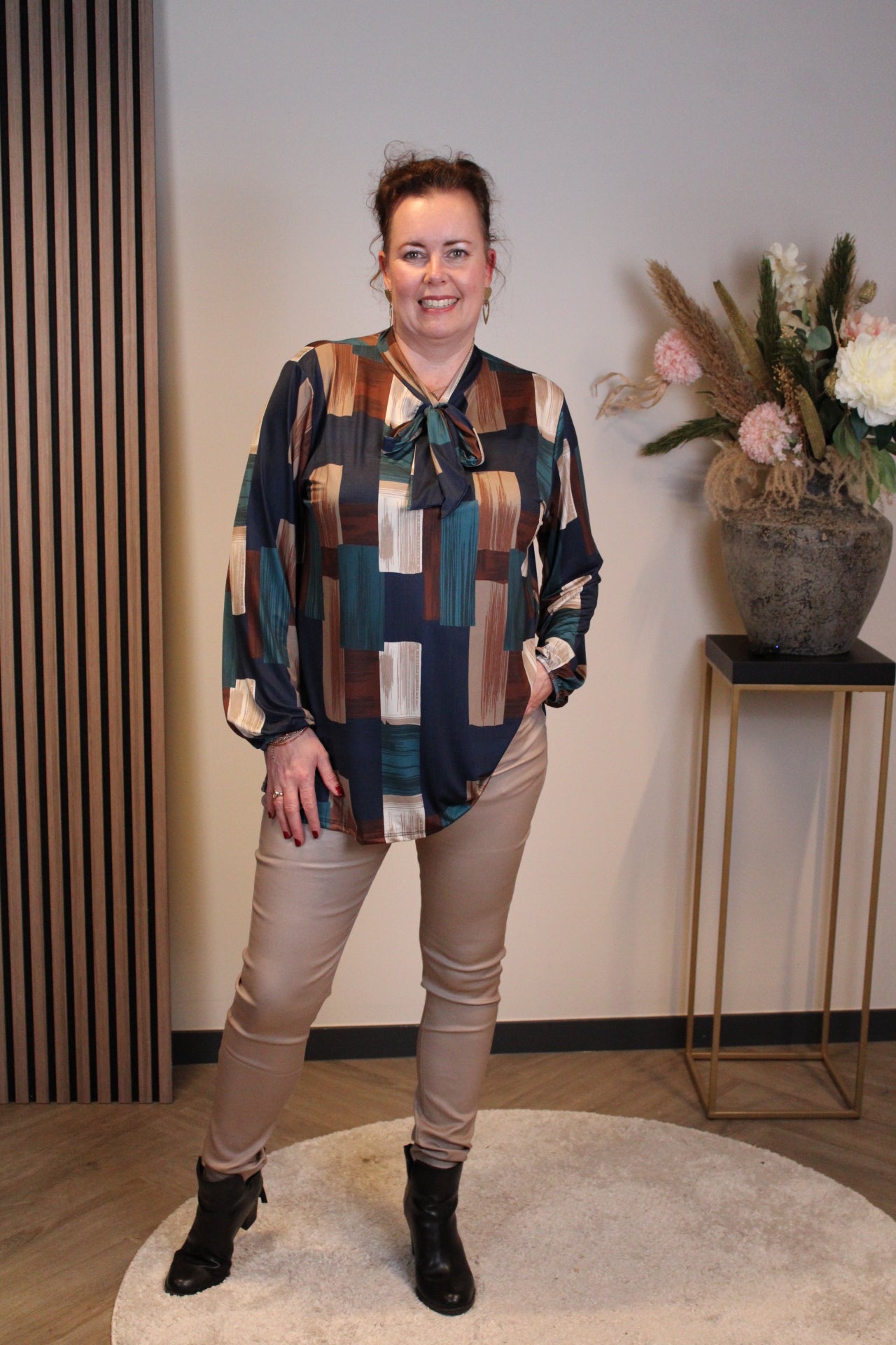 Miekje | Bluse braun Langarm 38 bis 48