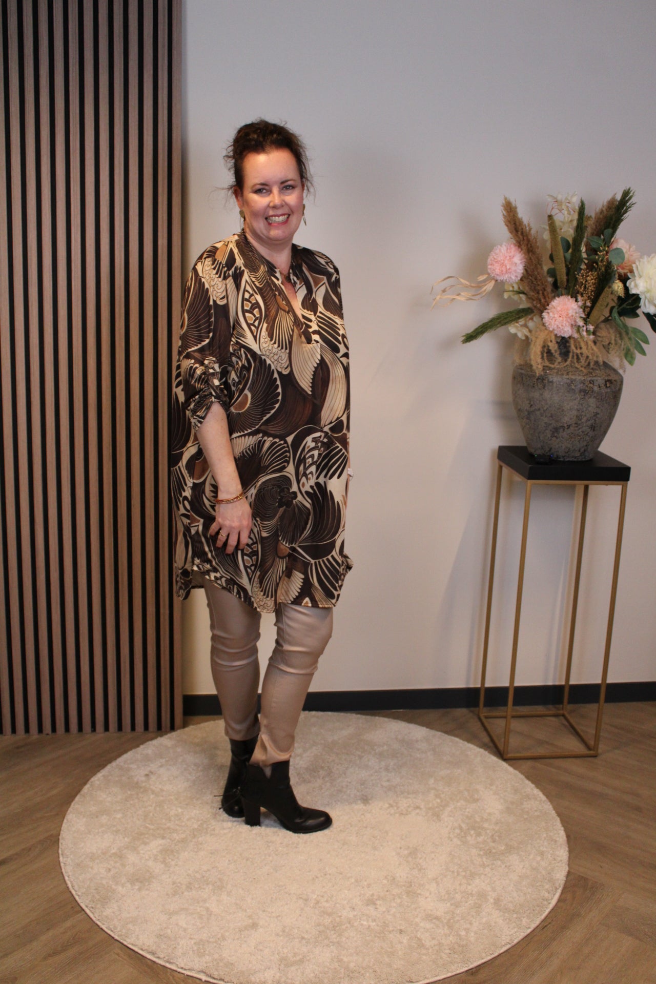 Lana | Blaue Bluse mit Kragen 38 bis 48